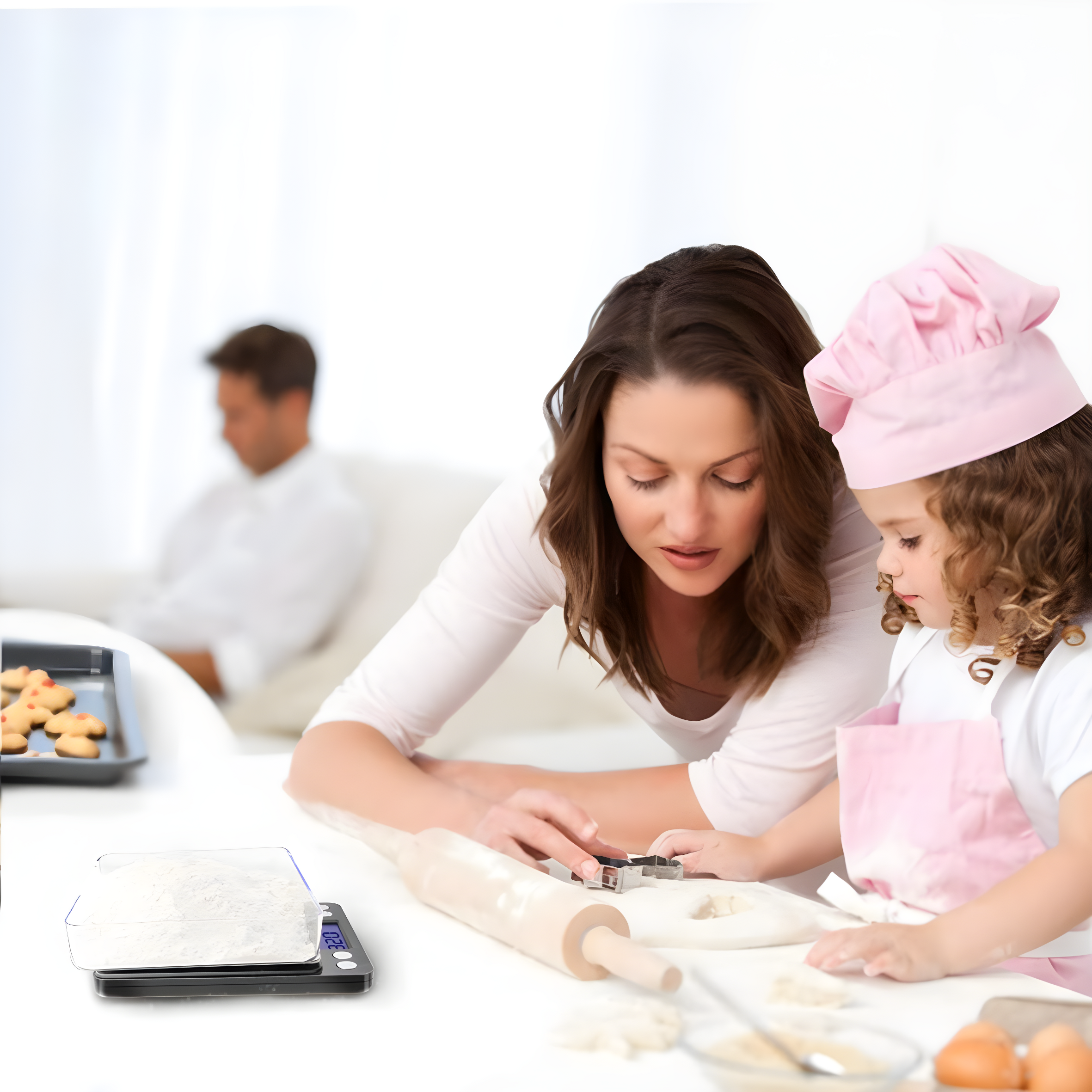 Digital Kitchen Scale 3000g / 0.1g ; Mini Pocket Jewelry Scale, Food Scale for Kitchen, 2 Trays, 6 Units, Auto Off, Tare, PCS Function, Stainless Steel, Batteries Included