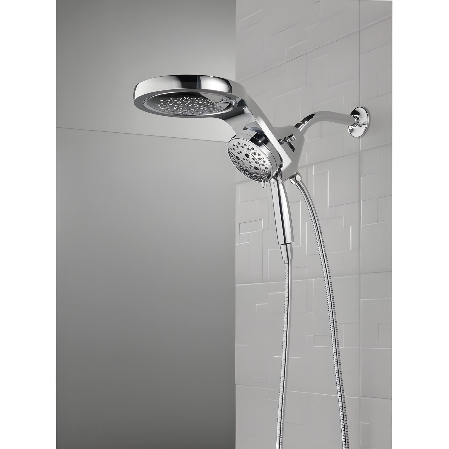HydraChoice Hydrorain 5 Spray Dual Shower Head and Handheld Shower with H2Okinetic 1.75 GPM