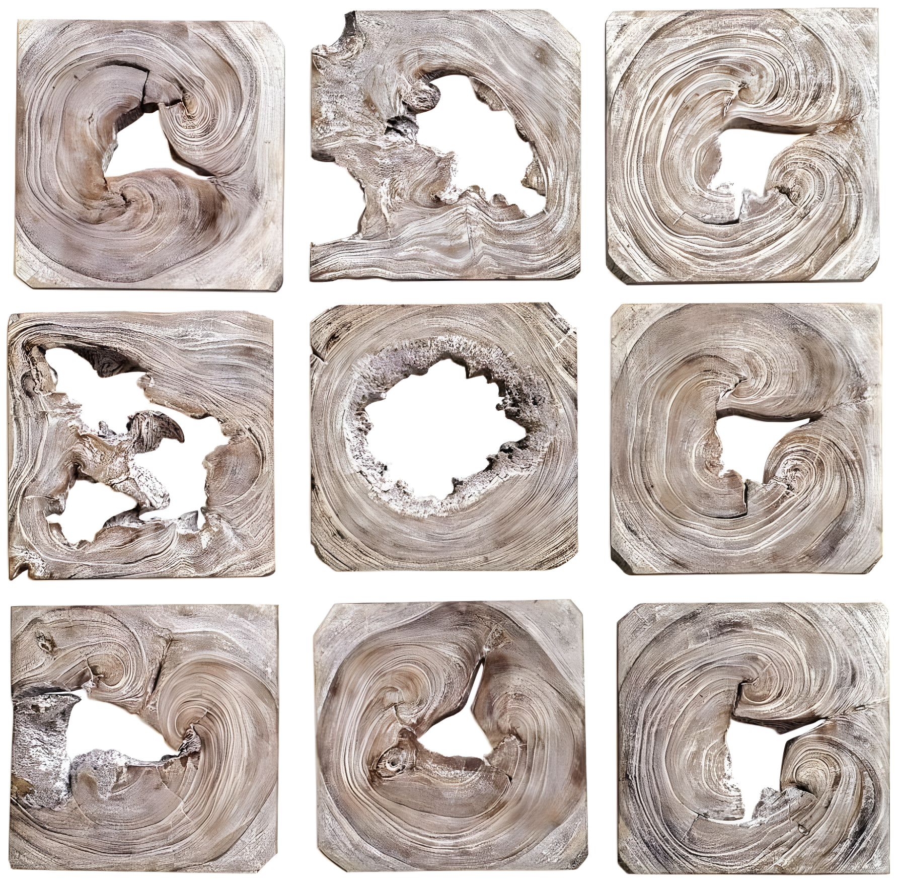 Uttermost Bahati 16" Wide 9-Piece Wood Wall Art Set