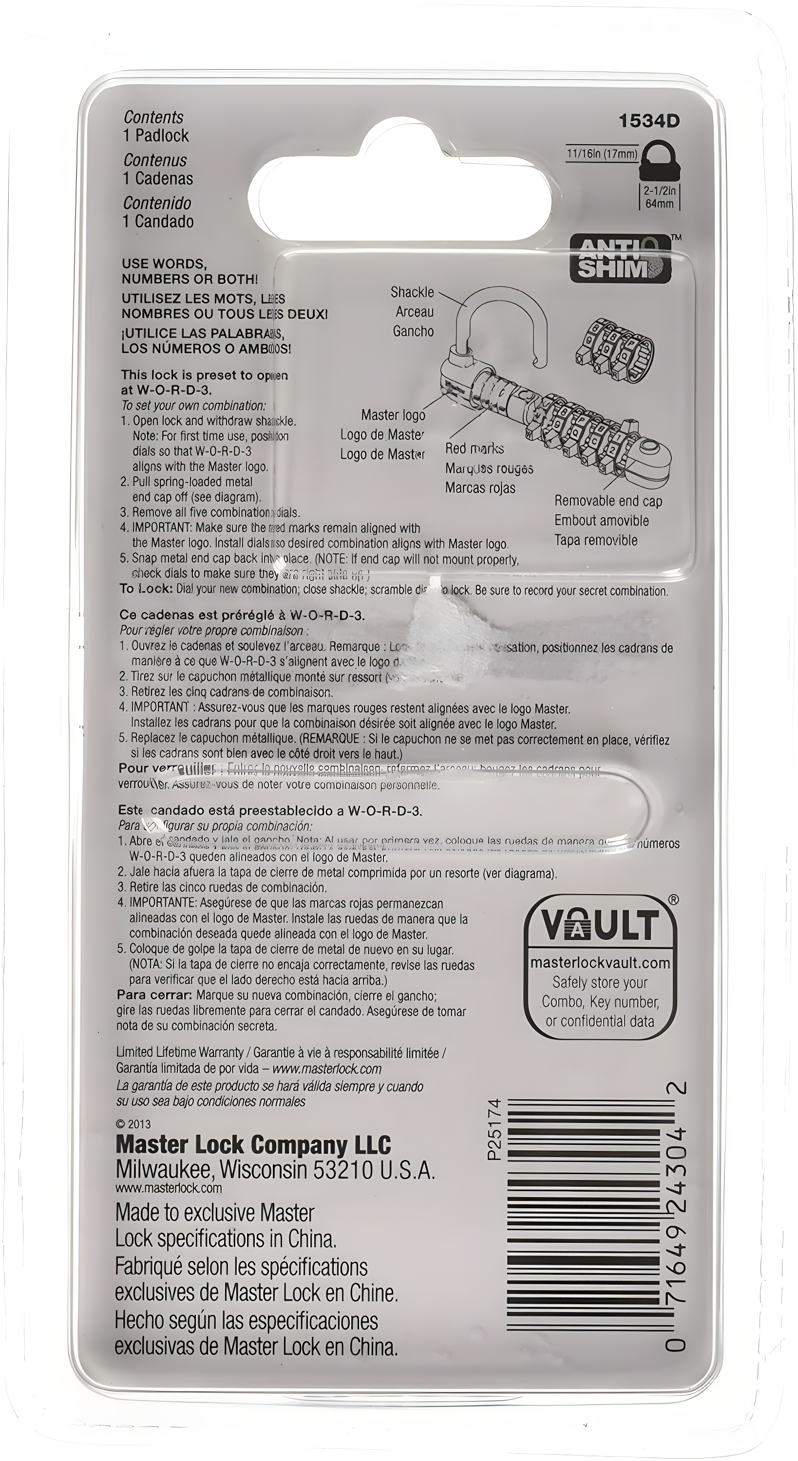 Master Lock Company Master Lock Company Combination Lock