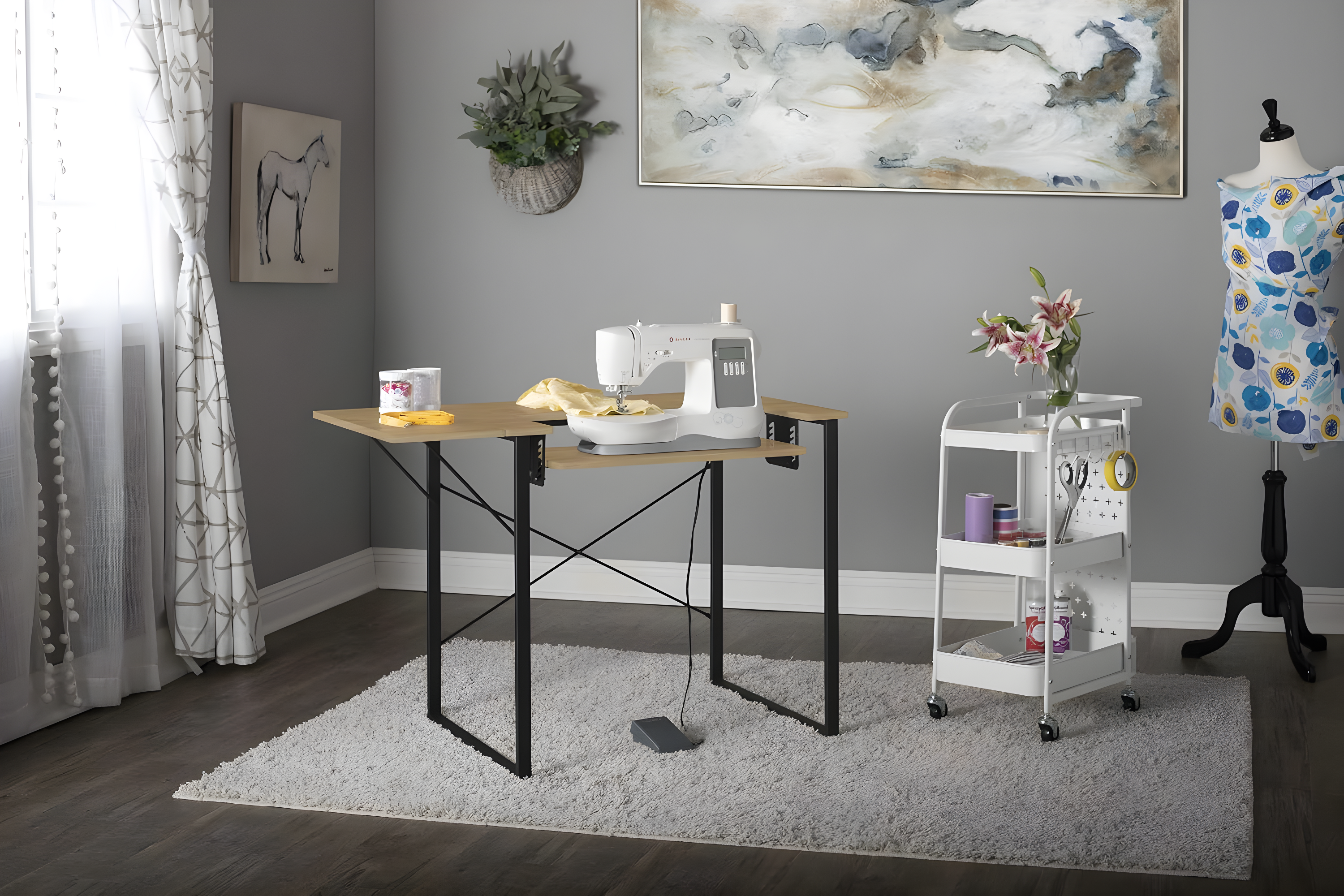 41'' x 23'' Sewing Table with Sewing Machine Platform