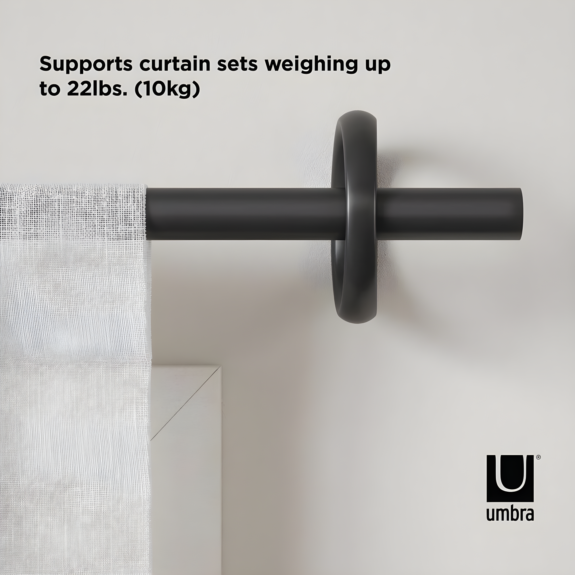 Umbra Steel Adjustable Single Curtain Rod
