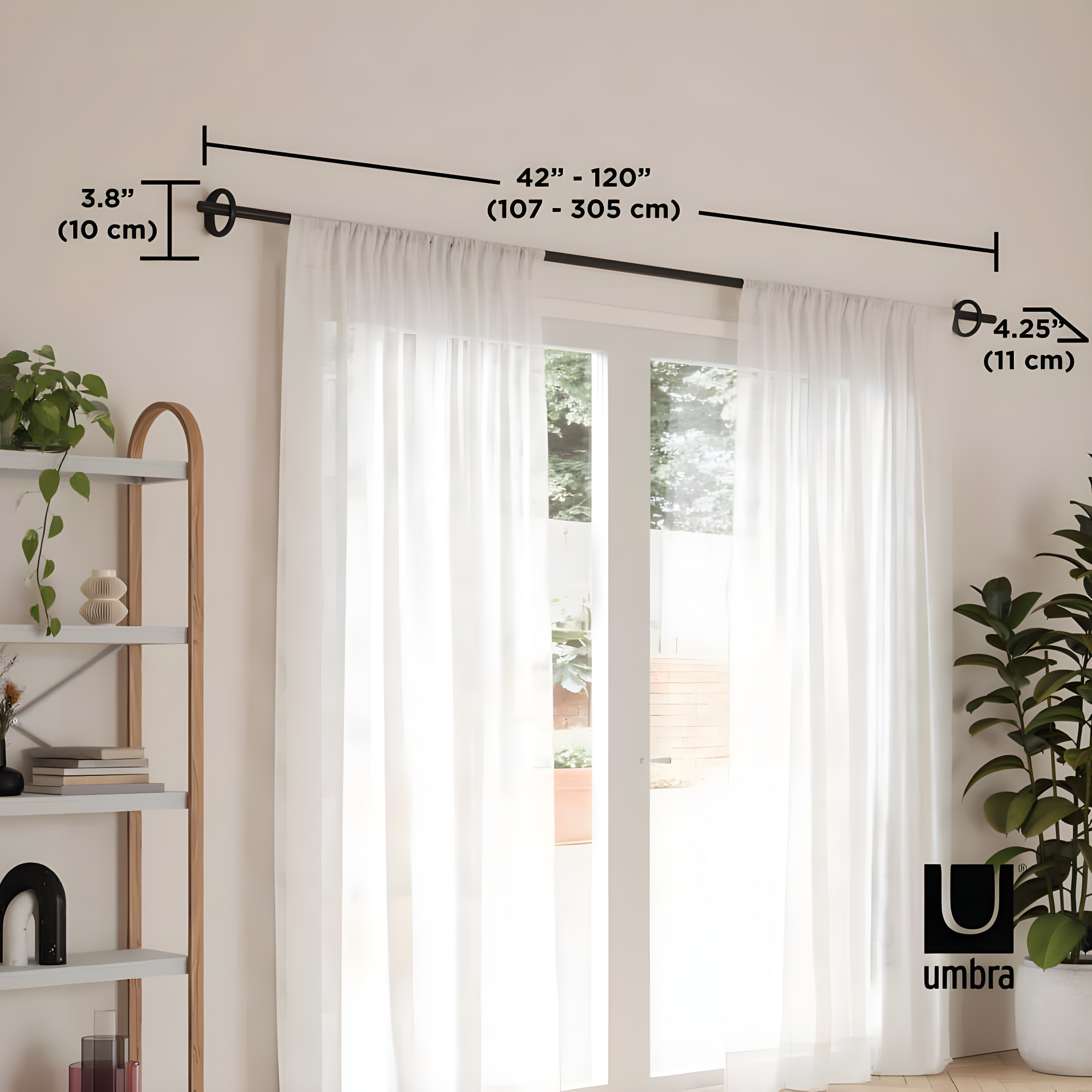 Umbra Steel Adjustable Single Curtain Rod