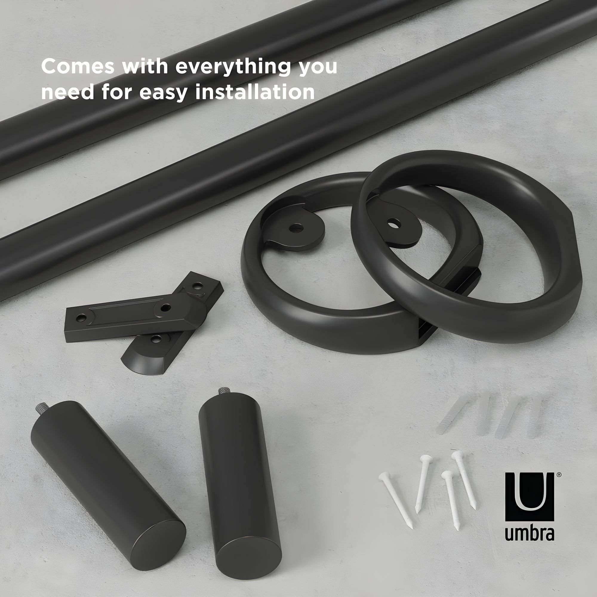 Umbra Steel Adjustable Single Curtain Rod
