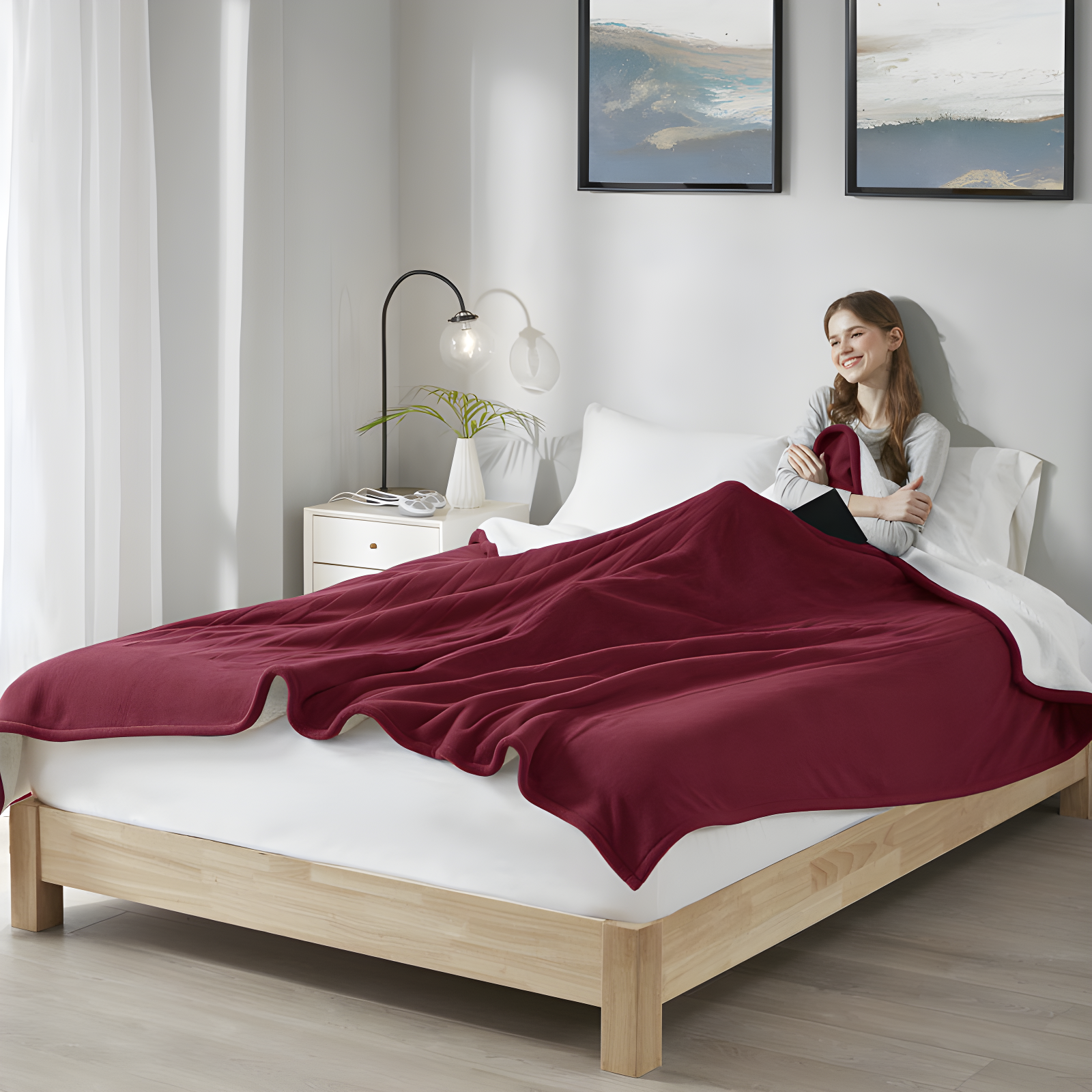 Serta Serta Fleece to Sherpa Heated Blanket