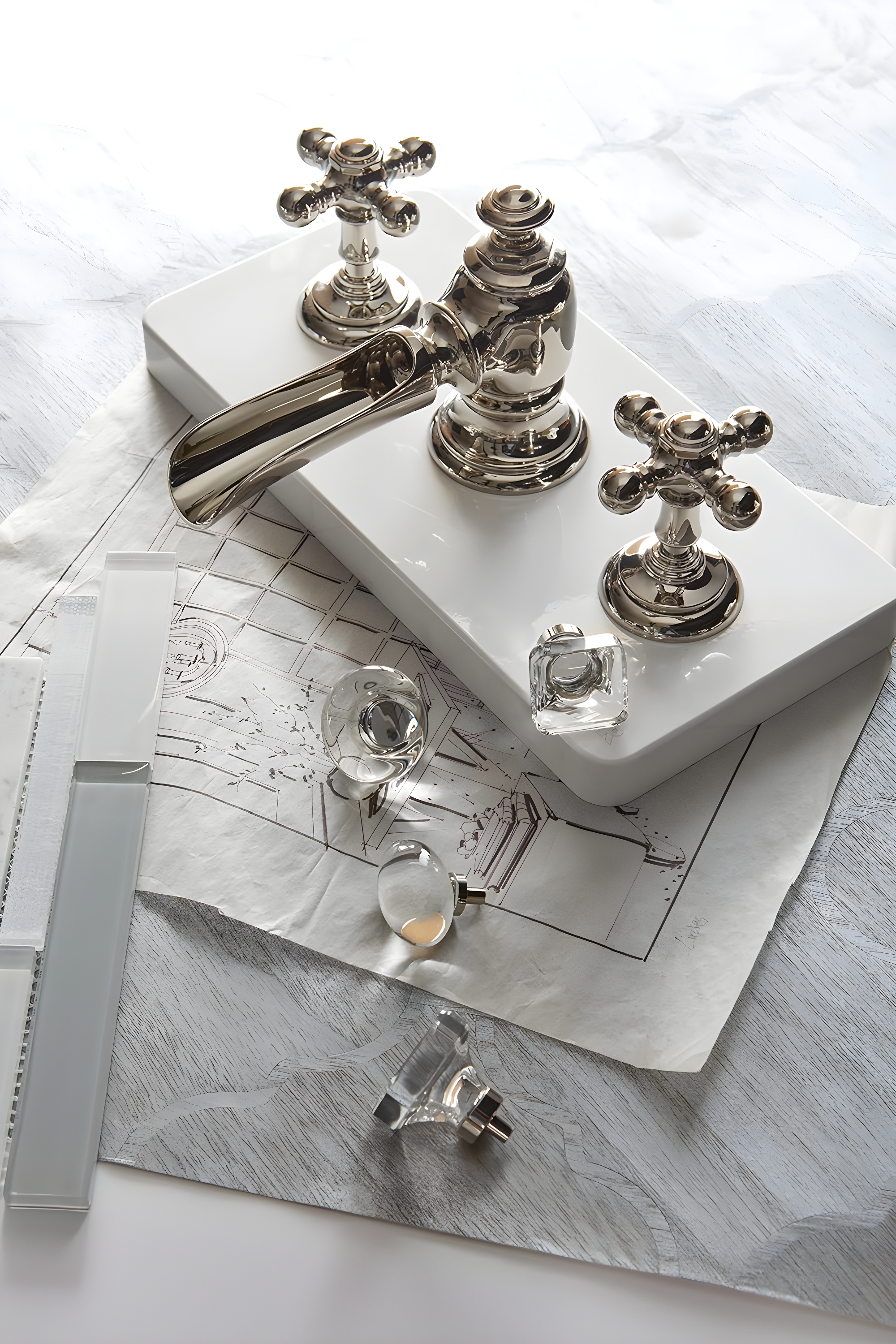 Glacio 1 3/8" Length Square Knob