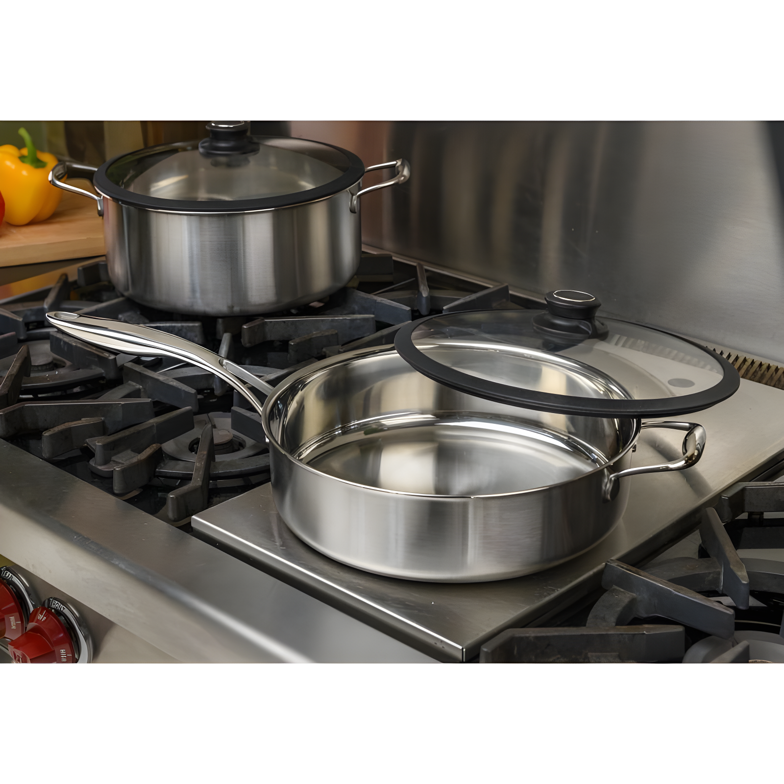 4.5 Quarts Non-Stick Stainless Steel Saute Pan with Lid