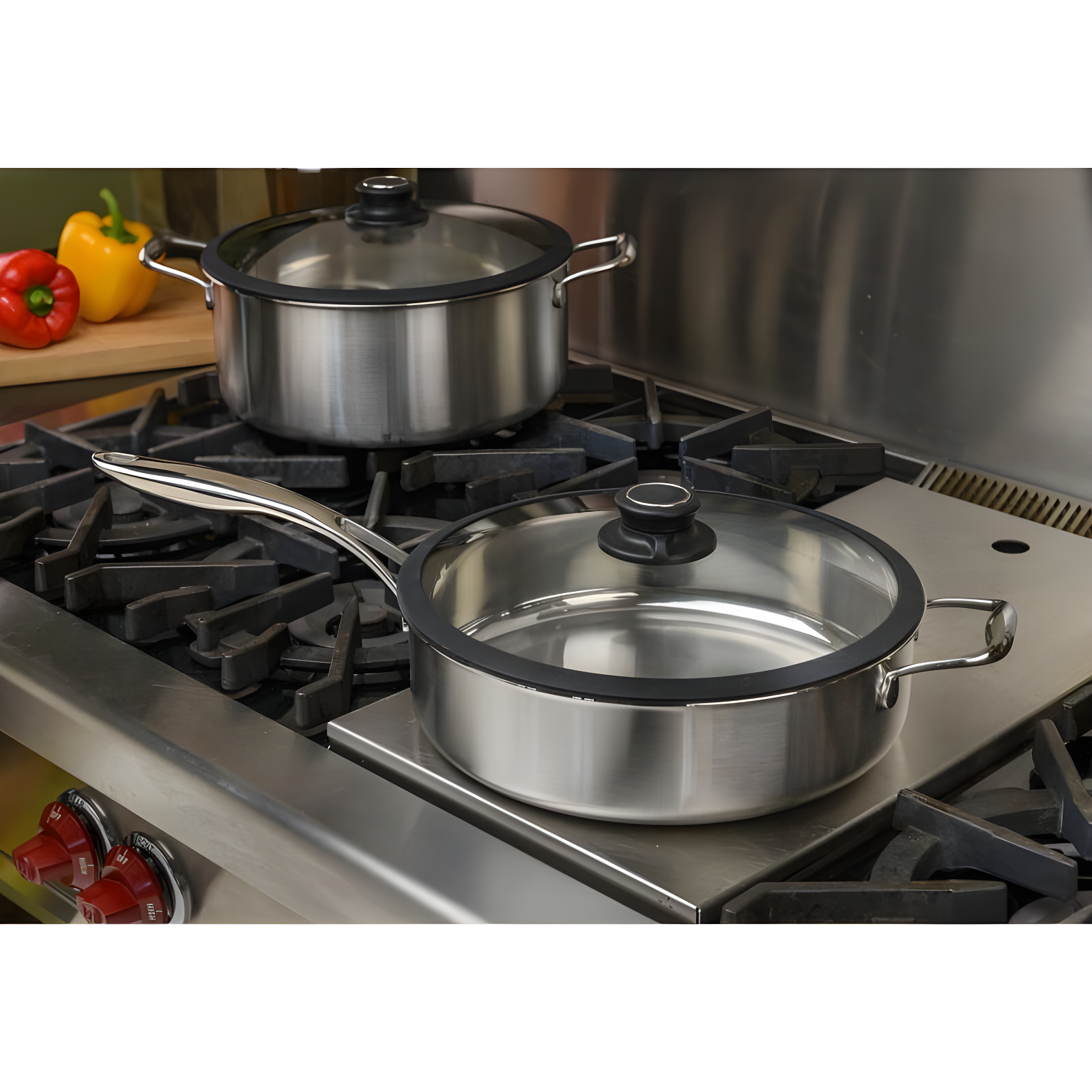 4.5 Quarts Non-Stick Stainless Steel Saute Pan with Lid