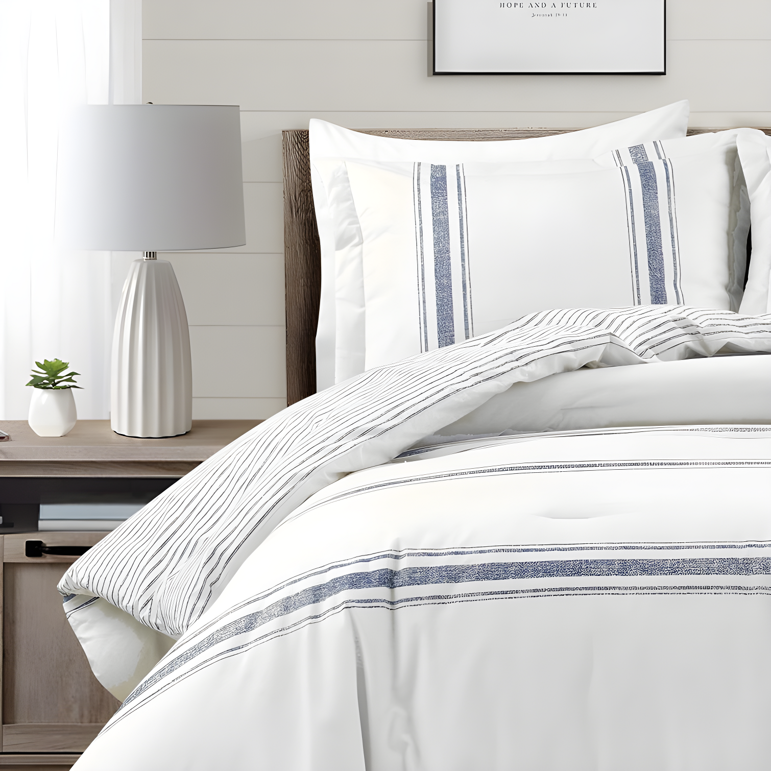 Farmhouse Standard Cotton Reversible Comforter Set