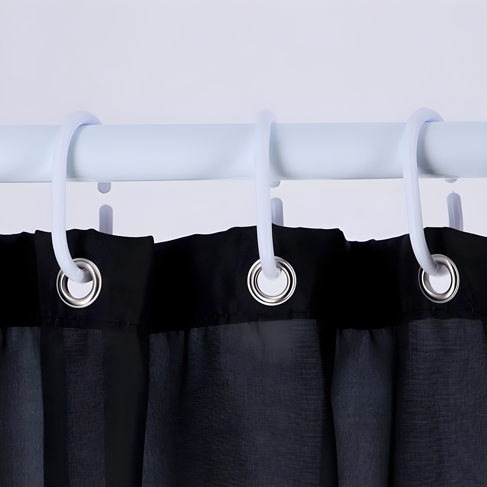 Evideco Solid Plastic Shower Curtain Hooks Rings (Set of 12)