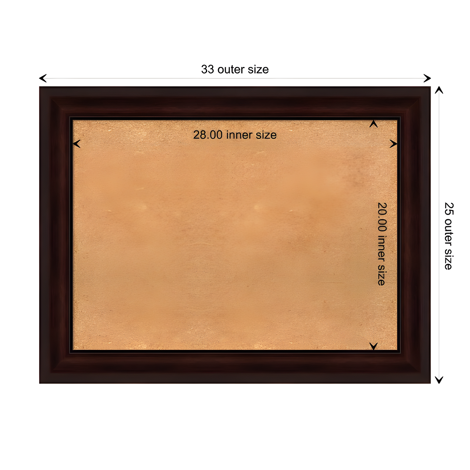 Amanti Art Natural Cork Board Framed Coffee Bean Brown Bulletin Board 33 in. x 25 in.