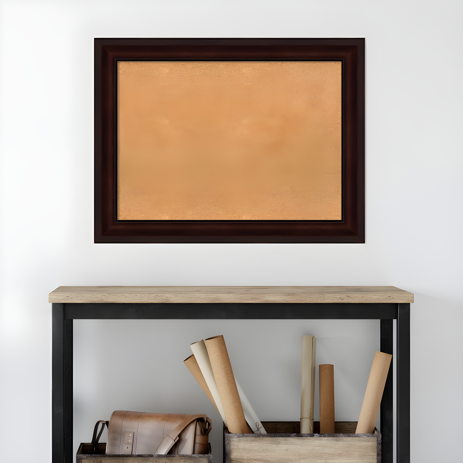 Amanti Art Natural Cork Board Framed Coffee Bean Brown Bulletin Board 33 in. x 25 in.