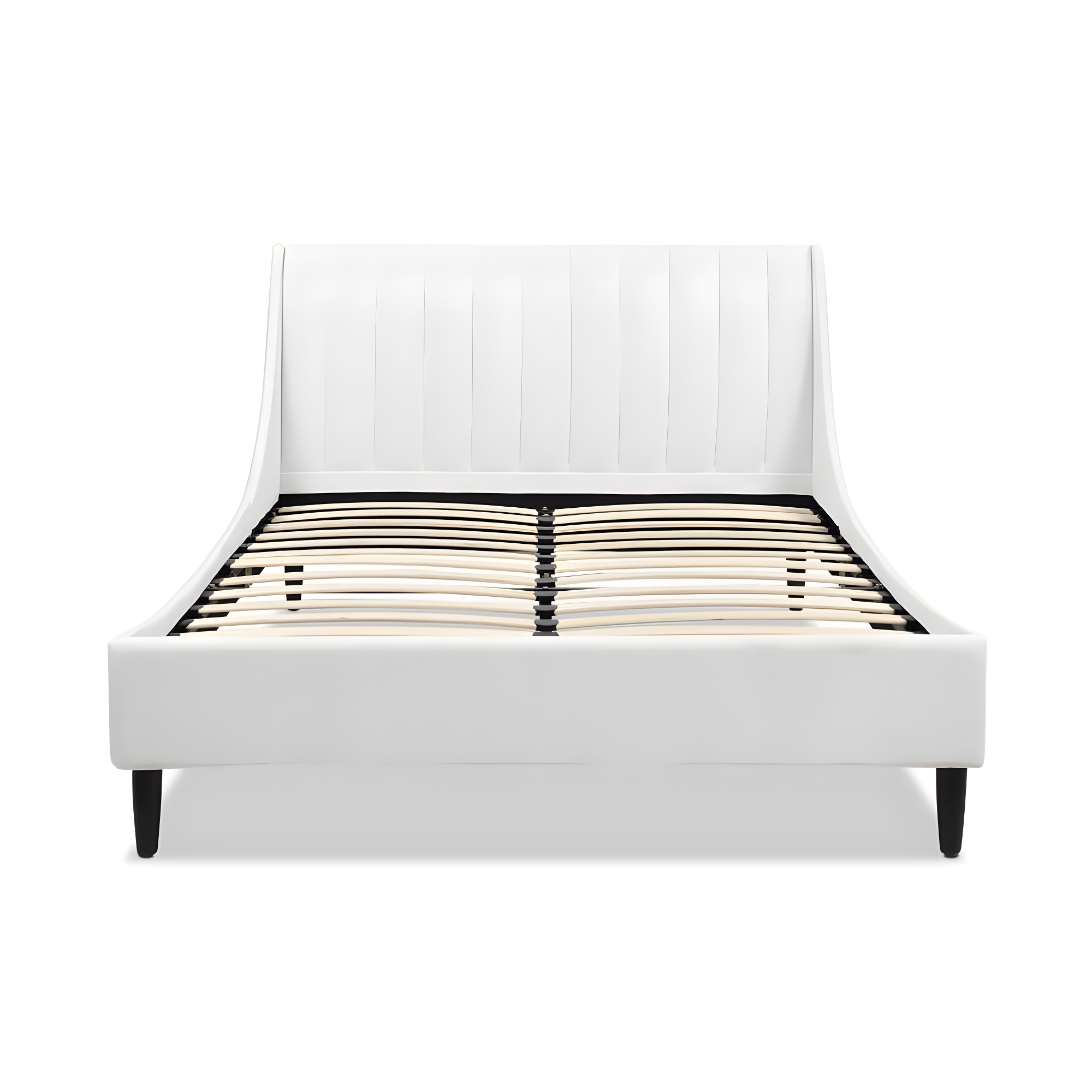 Aspen Queen Pine Upholstered Platform Bed with Tufted Headboard