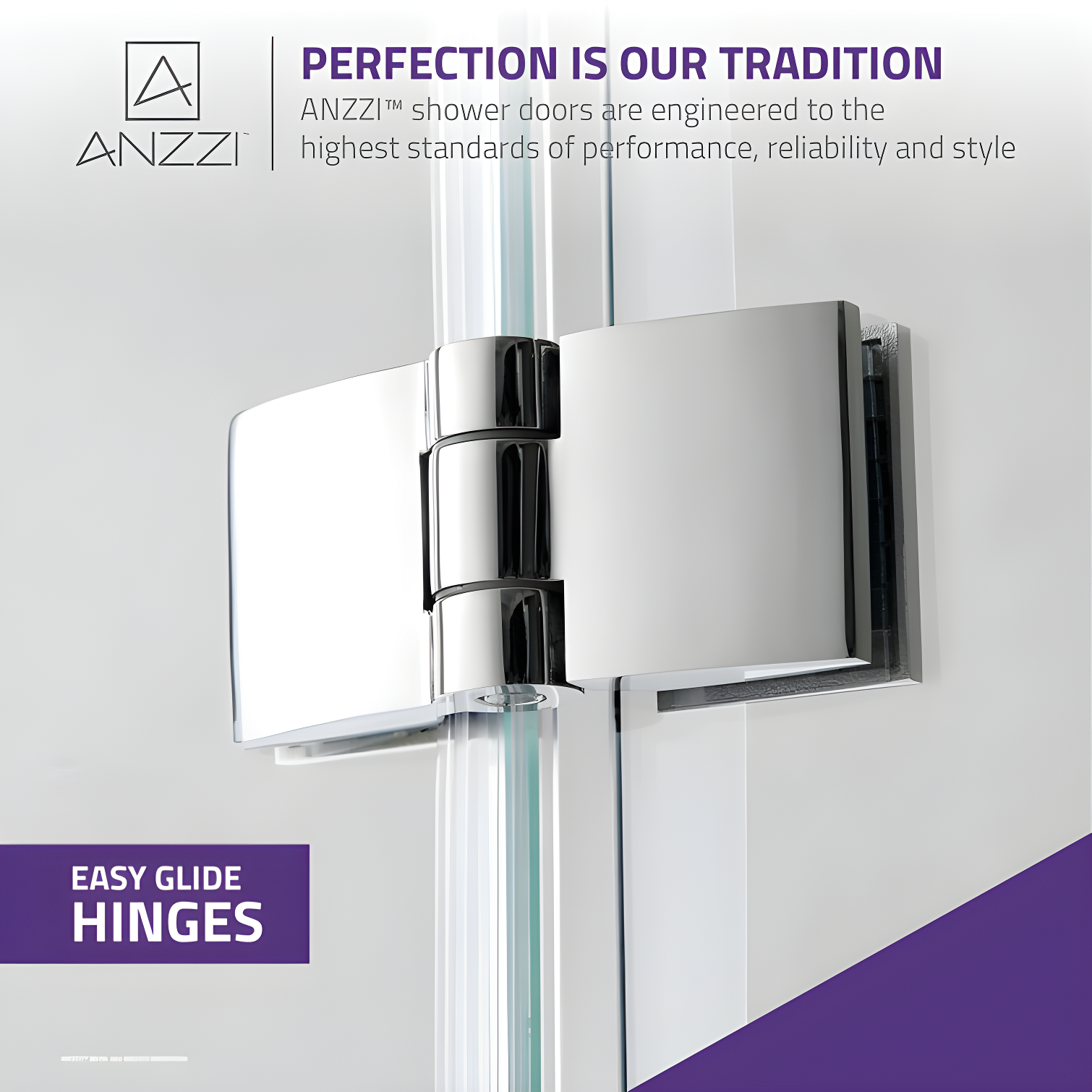 Herald Series 58" H Hinged Frameless Tub Door