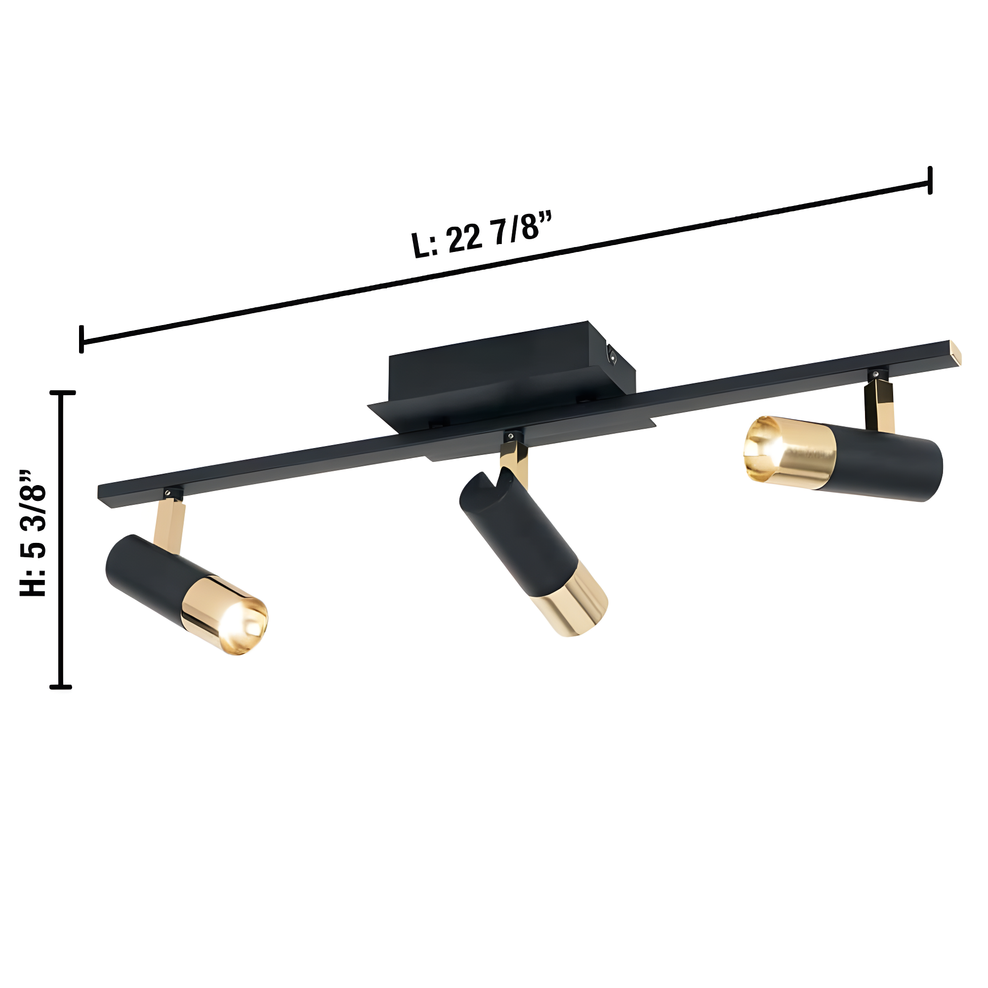 Tomares Warm Light Wood and Black 3-Light LED Track Light