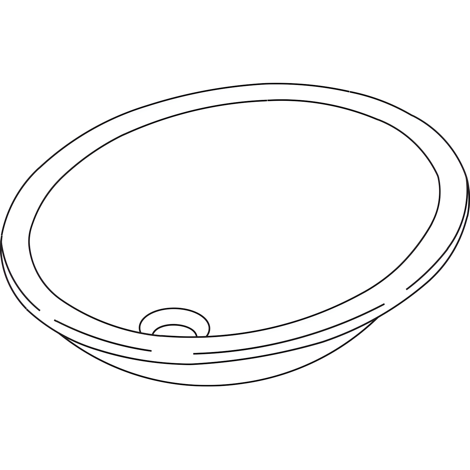 Caxton® Vitreous China Oval Undermount Bathroom Sink with Overflow