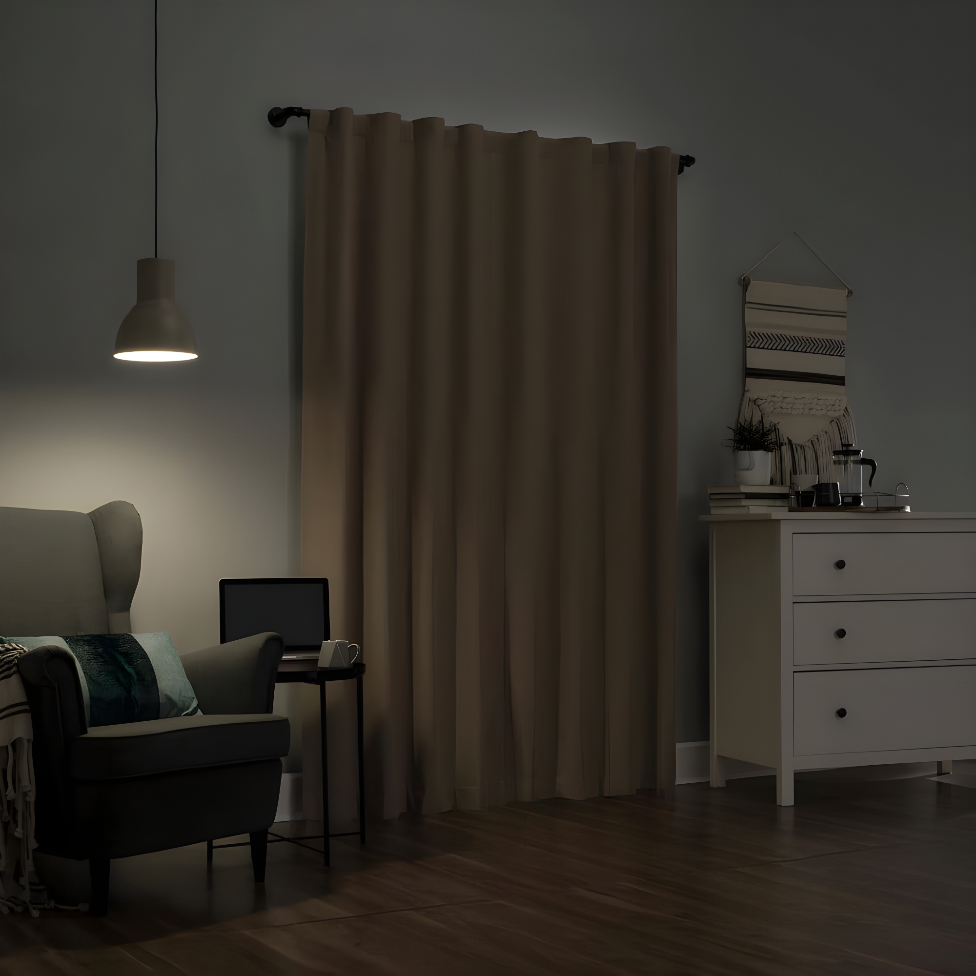 40"x84" Sun Zero 100% Blackout Cyrus Thermal Back Tab Curtain Panel Beige: Modern Indoor Solid Polyester