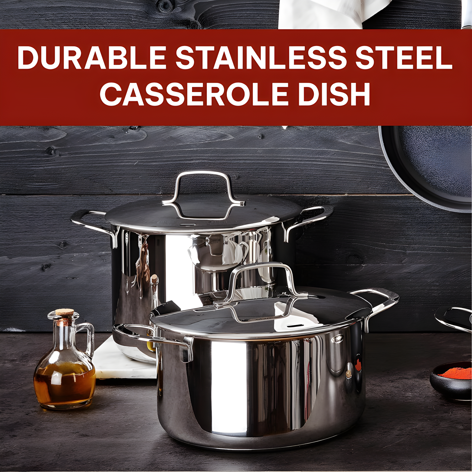 Alva Maestro 8 Qt. Stainless Steel Stock Pot with Lid Scratch Resistant Non-Toxic PFAS Free Compatible with All Stovetops Oven Safe & Induction Safe