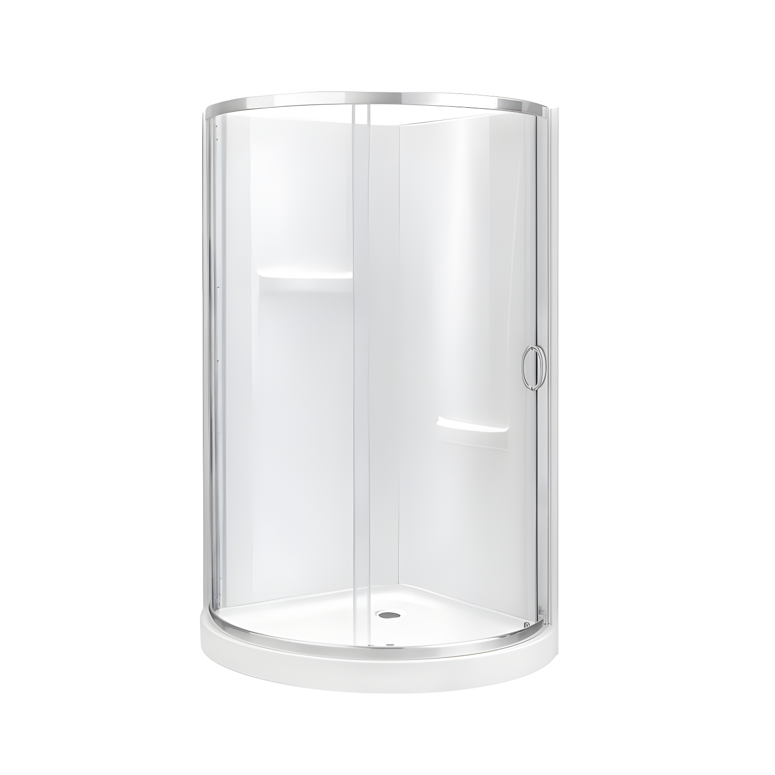 OVE Decors Breeze 44 in. Round Shower Kit w/ Clear, Base, Wall