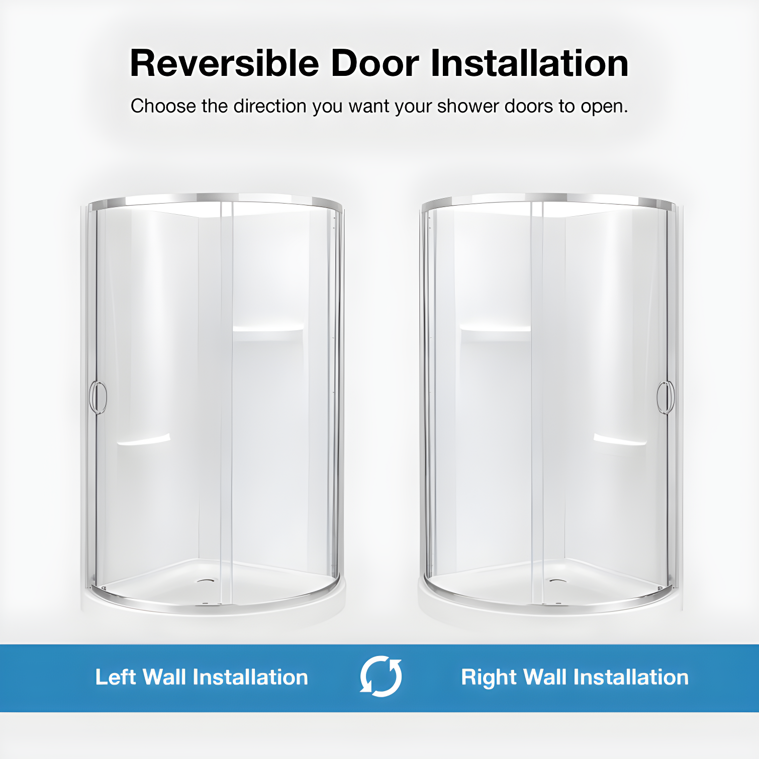 OVE Decors Breeze 44 in. Round Shower Kit w/ Clear, Base, Wall