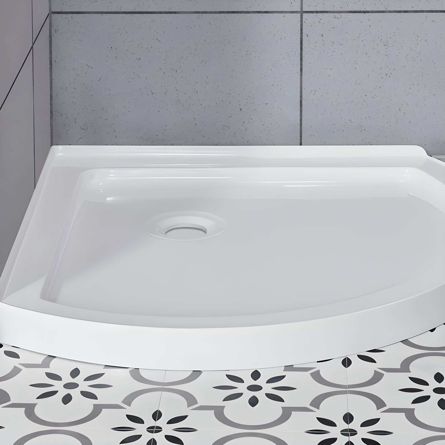 OVE Decors Breeze 44 in. Round Shower Kit w/ Clear, Base, Wall