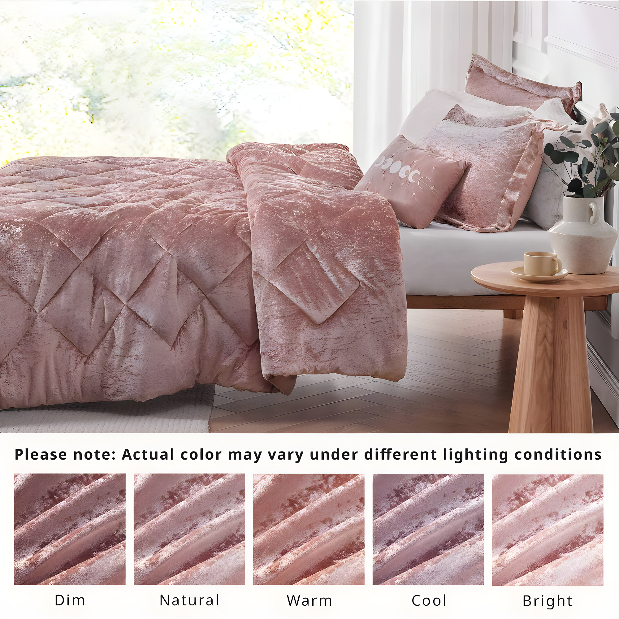 Felicia Crushed Velvet Comforter Set with Throw Pillow