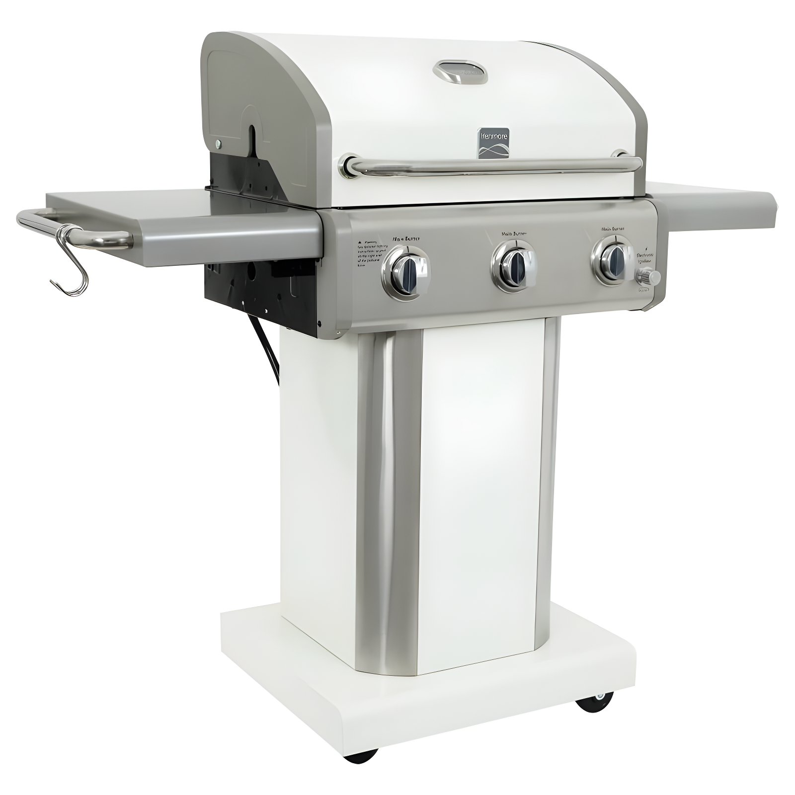Kenmore 3-Burner Propane Gas Grill with Foldable Side Tables for Outdoor BBQ