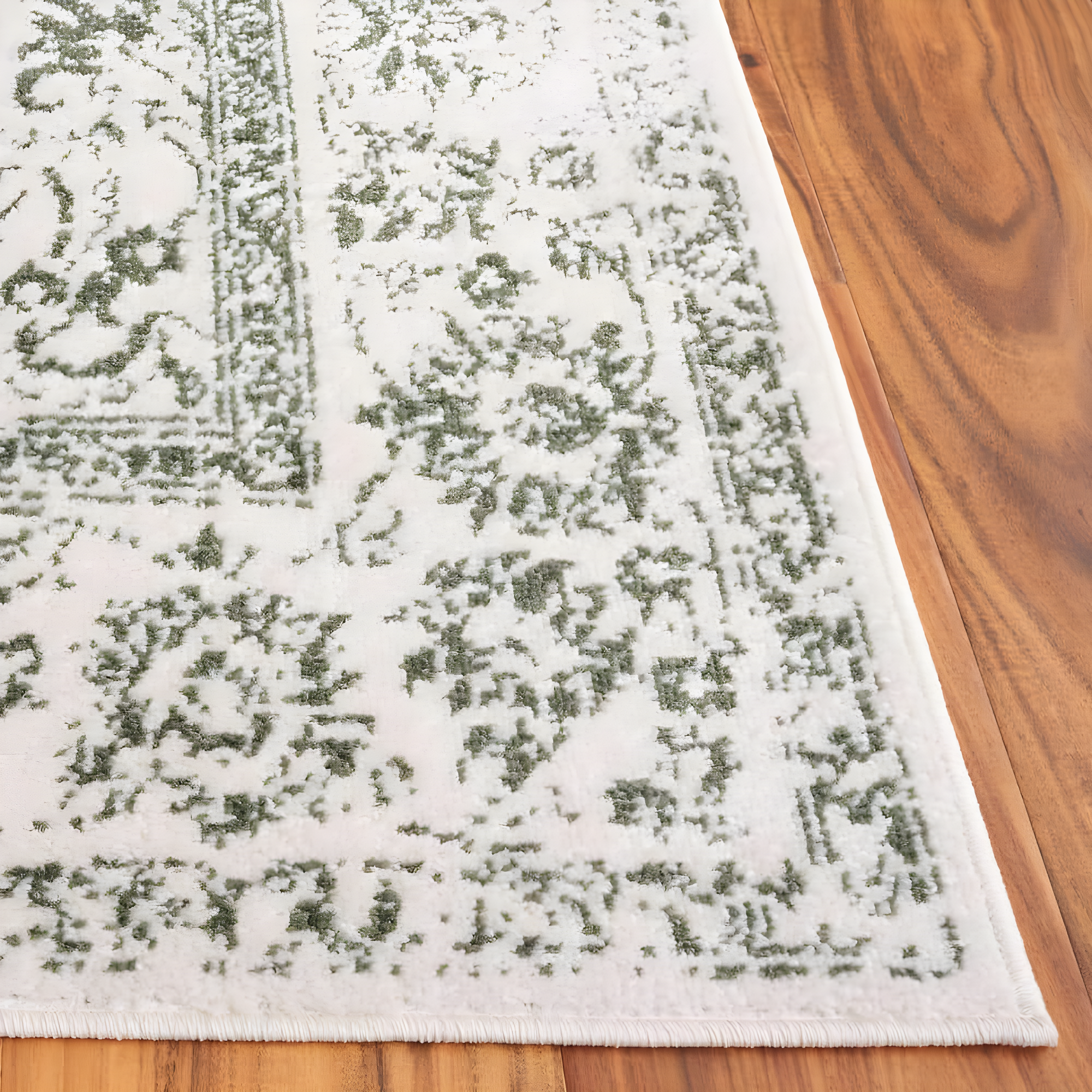 SAFAVIEH Adirondack Wyatt Distressed Area Rug, Ivory/Dark Green, 6' x 6' Square