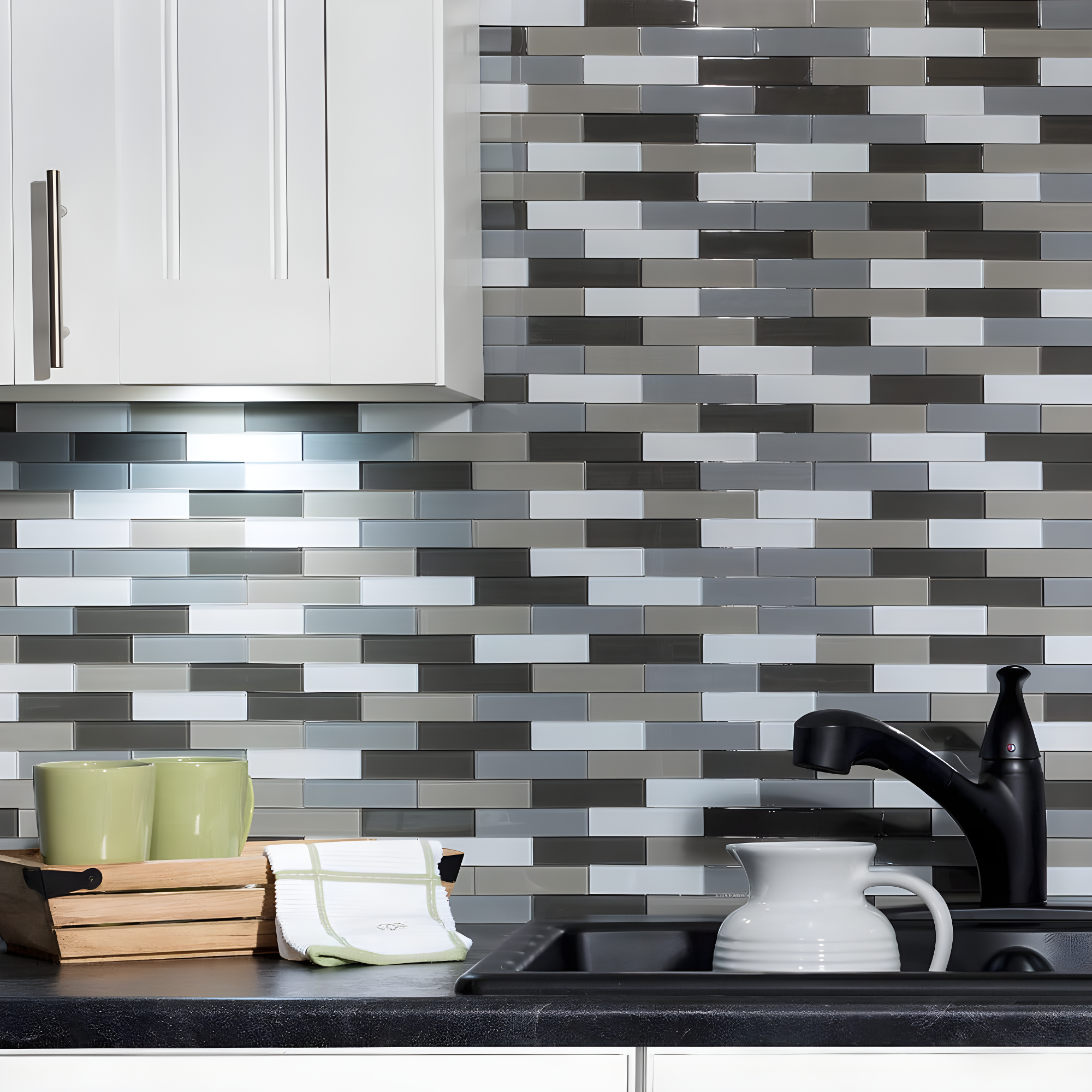 Aspect Peel and Stick 12.5in x 4in Subway Rustic Clay Matted Glass Tile for Kitchen and Bathrooms (3-Pack)