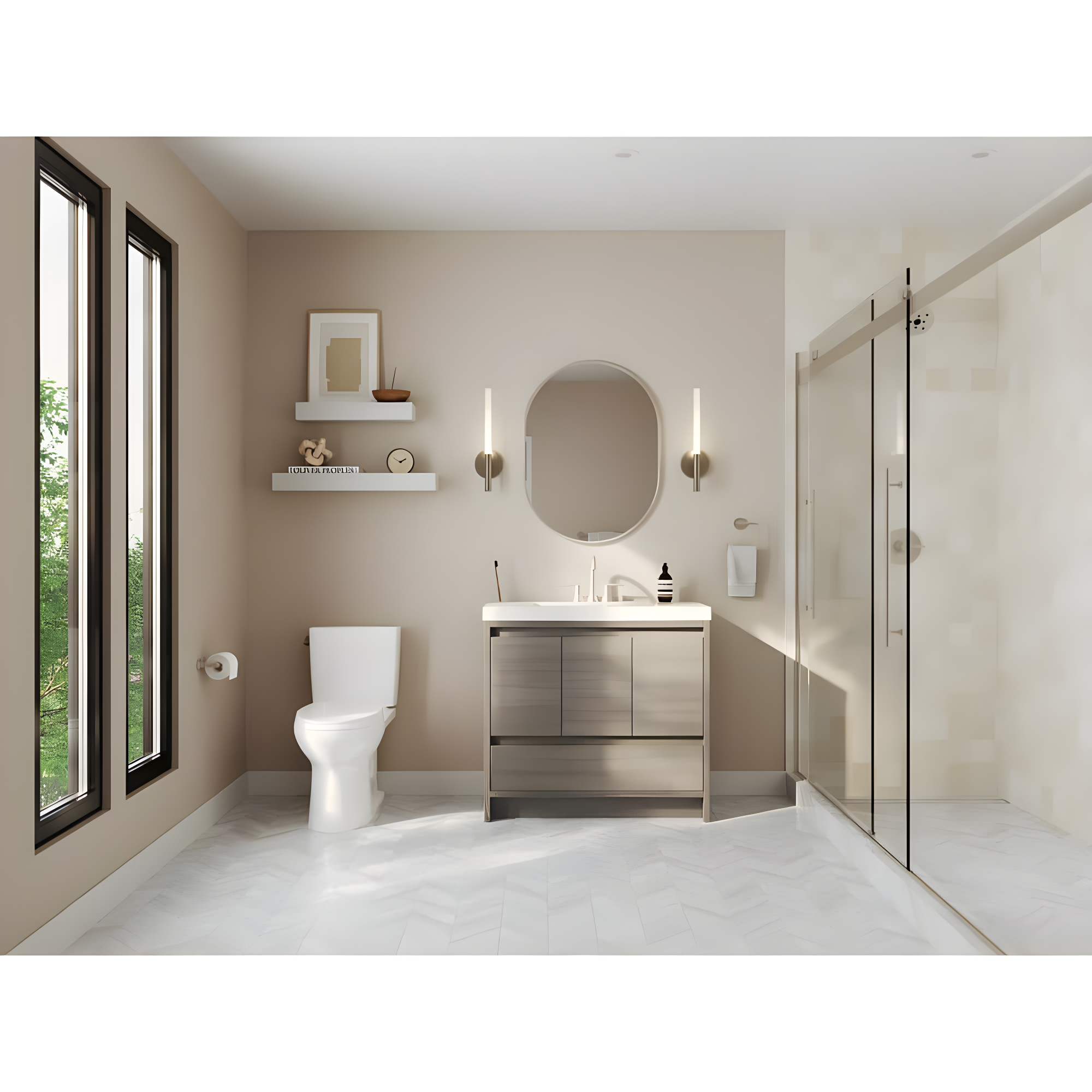 Trinsic Wall Mount Square Open Towel Ring Bath Hardware Accessory