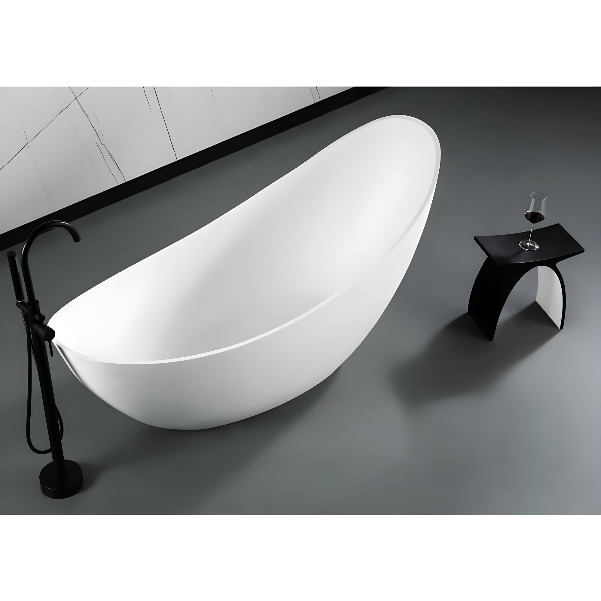 Ovale Solid Surface Accent Stool