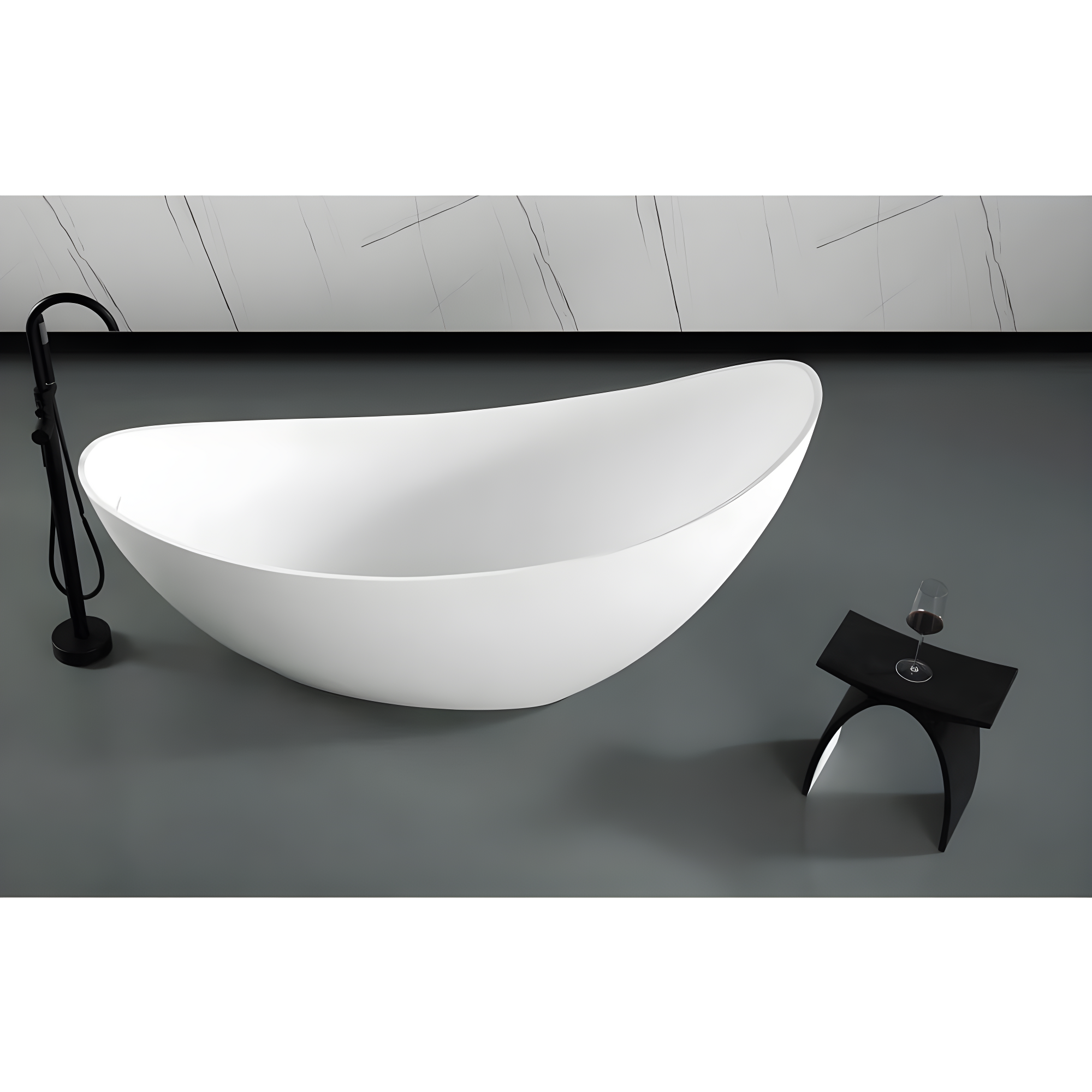 Ovale Solid Surface Accent Stool
