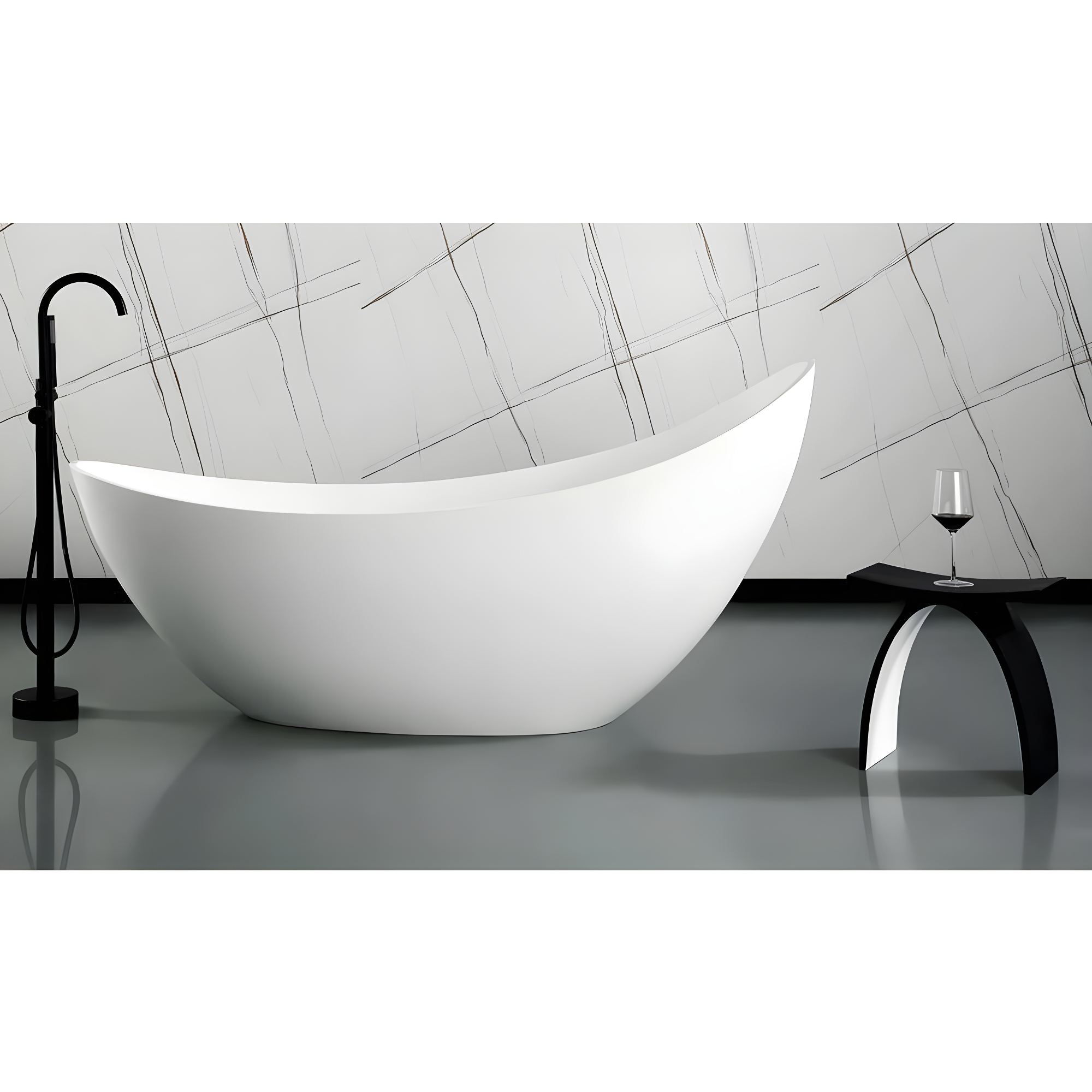 Ovale Solid Surface Accent Stool