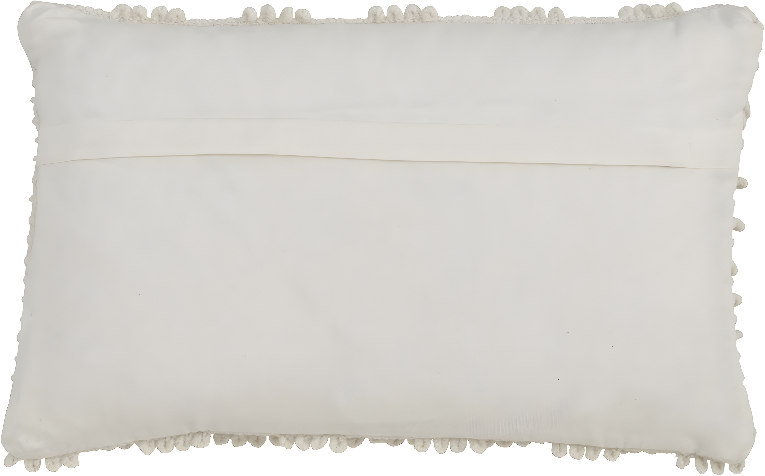 12"x20" Oversize Down Filled Nubby Lumbar Throw Pillow Ivory - Saro Lifestyle: Soft Cotton, Zipper Closure