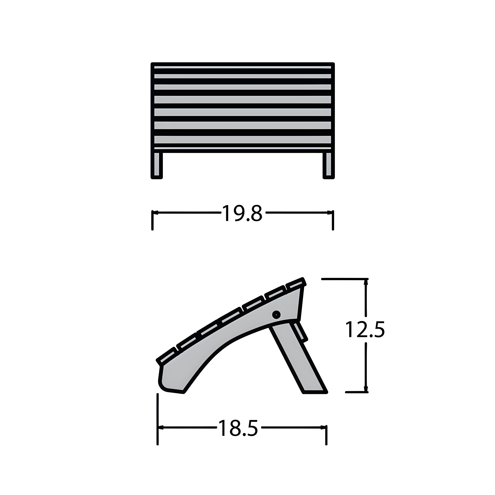 Folding Adirondack Patio Ottoman Nantucket Blue - highwood: Weather-Resistant Poly Lumber, Stainless Steel Hardware