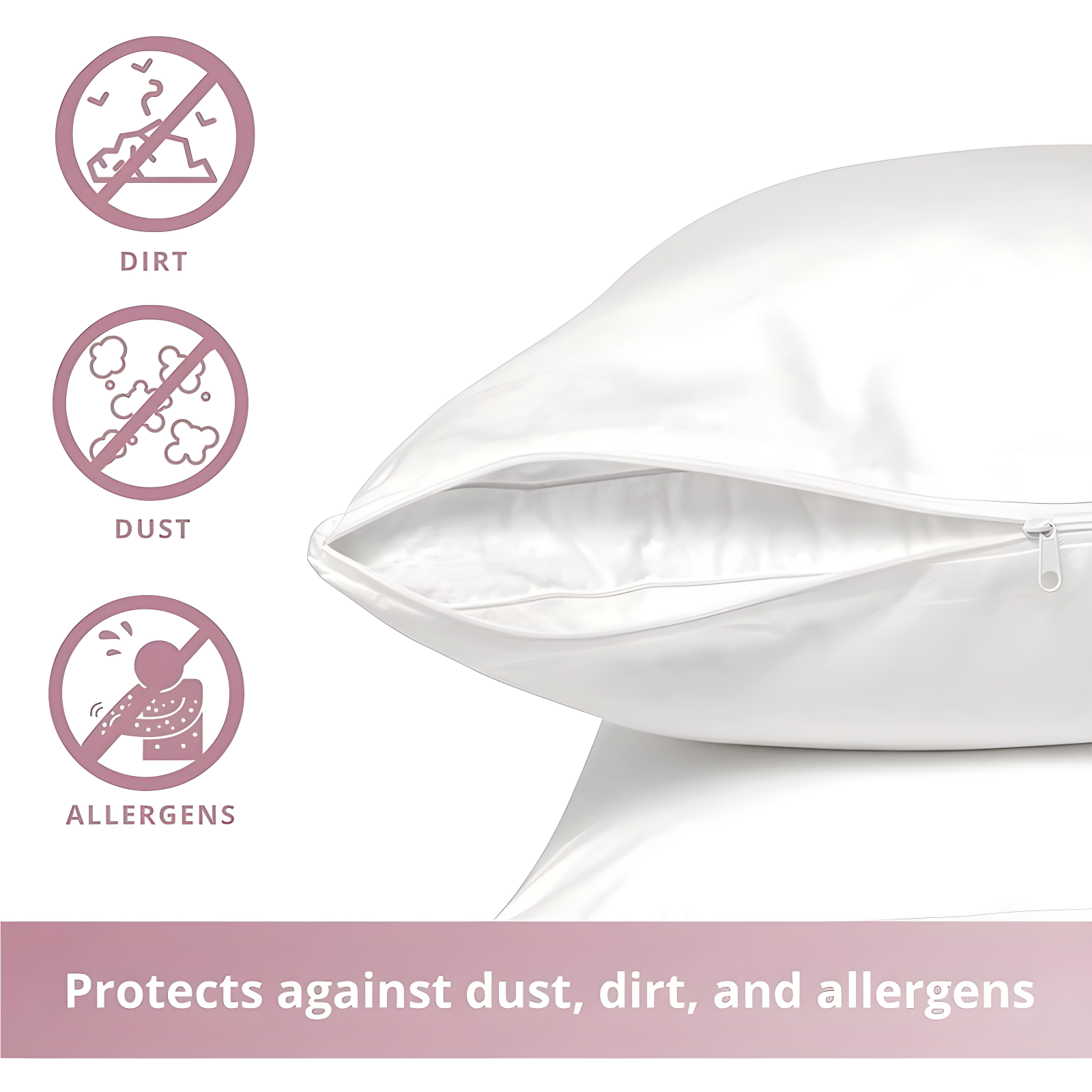 Circles Home 100% Cotton Breathable Queen Pillow Protector with Zipper – (6 Pack)
