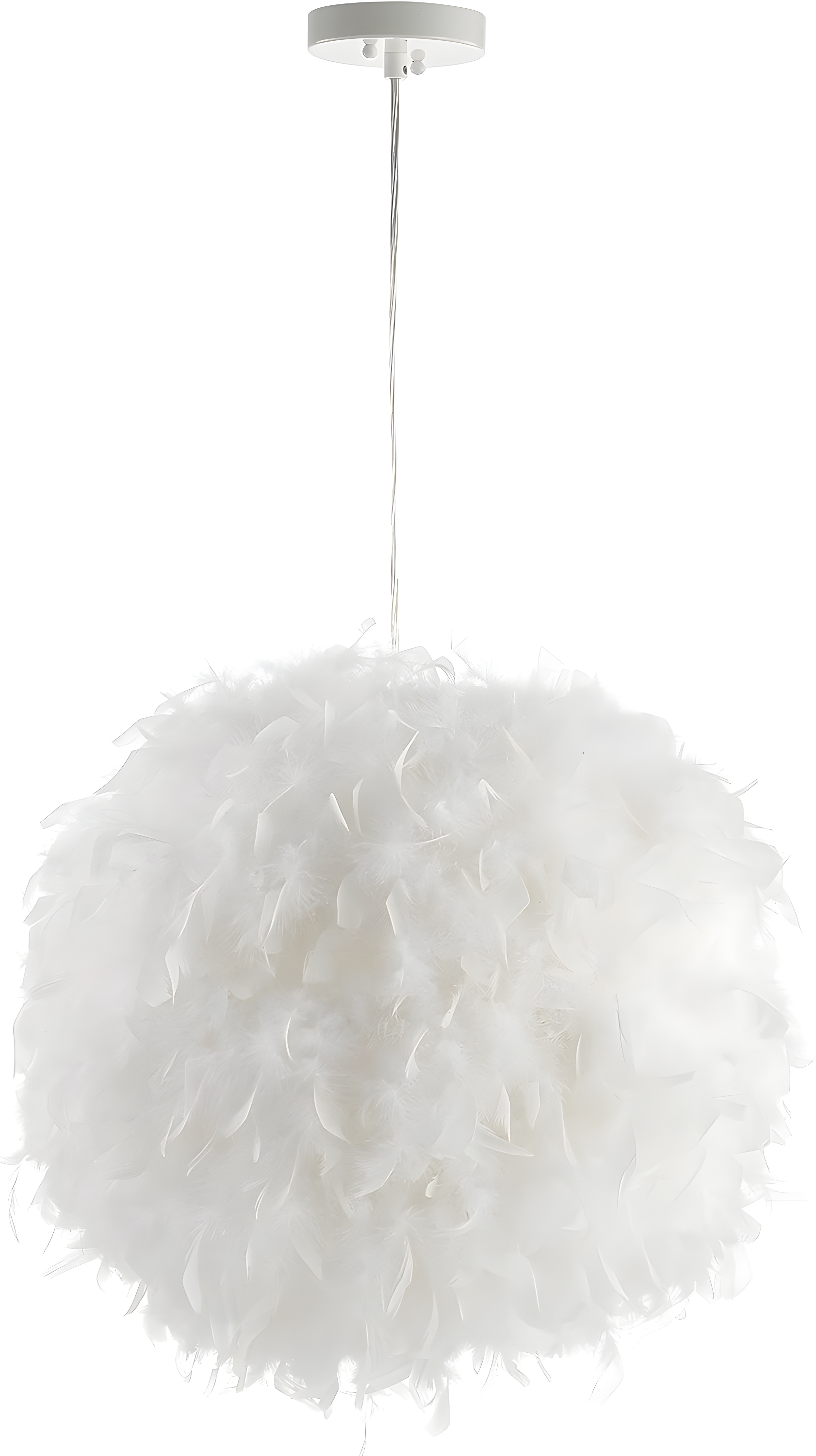 JONATHAN Y Stork 19" Feather Metal Adjustable LED Pendant, White
