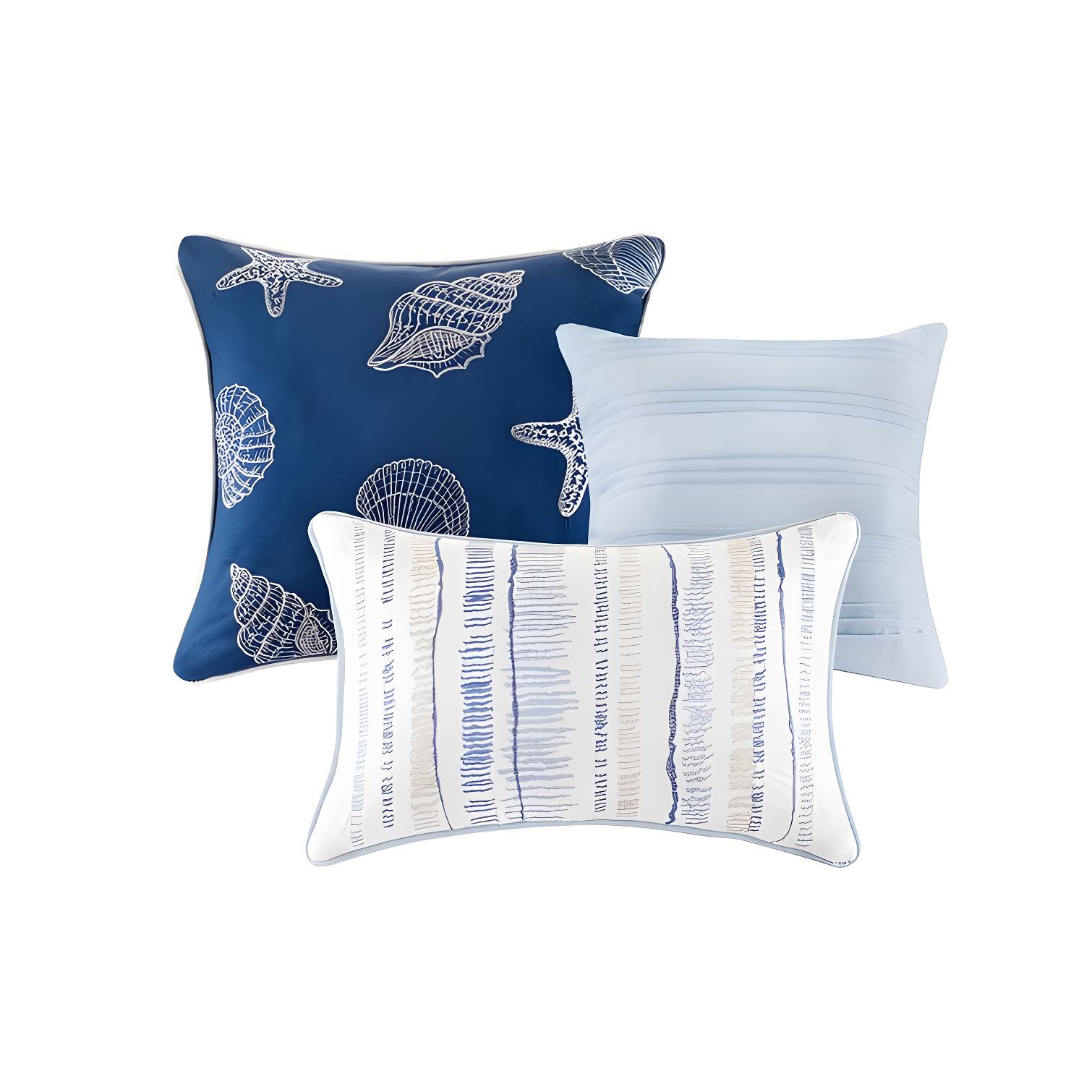 Madison Park Marina 6 Piece Printed Quilt Set with Throw Pillows
