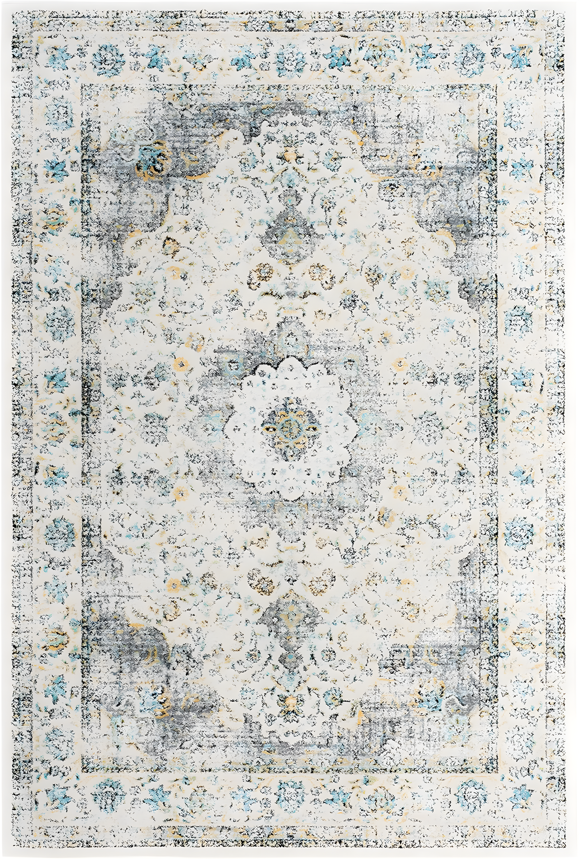 Evoke EVK220 Power Loomed Area Rug - Grey/Gold - 5'3"x7'6" - Safavieh.