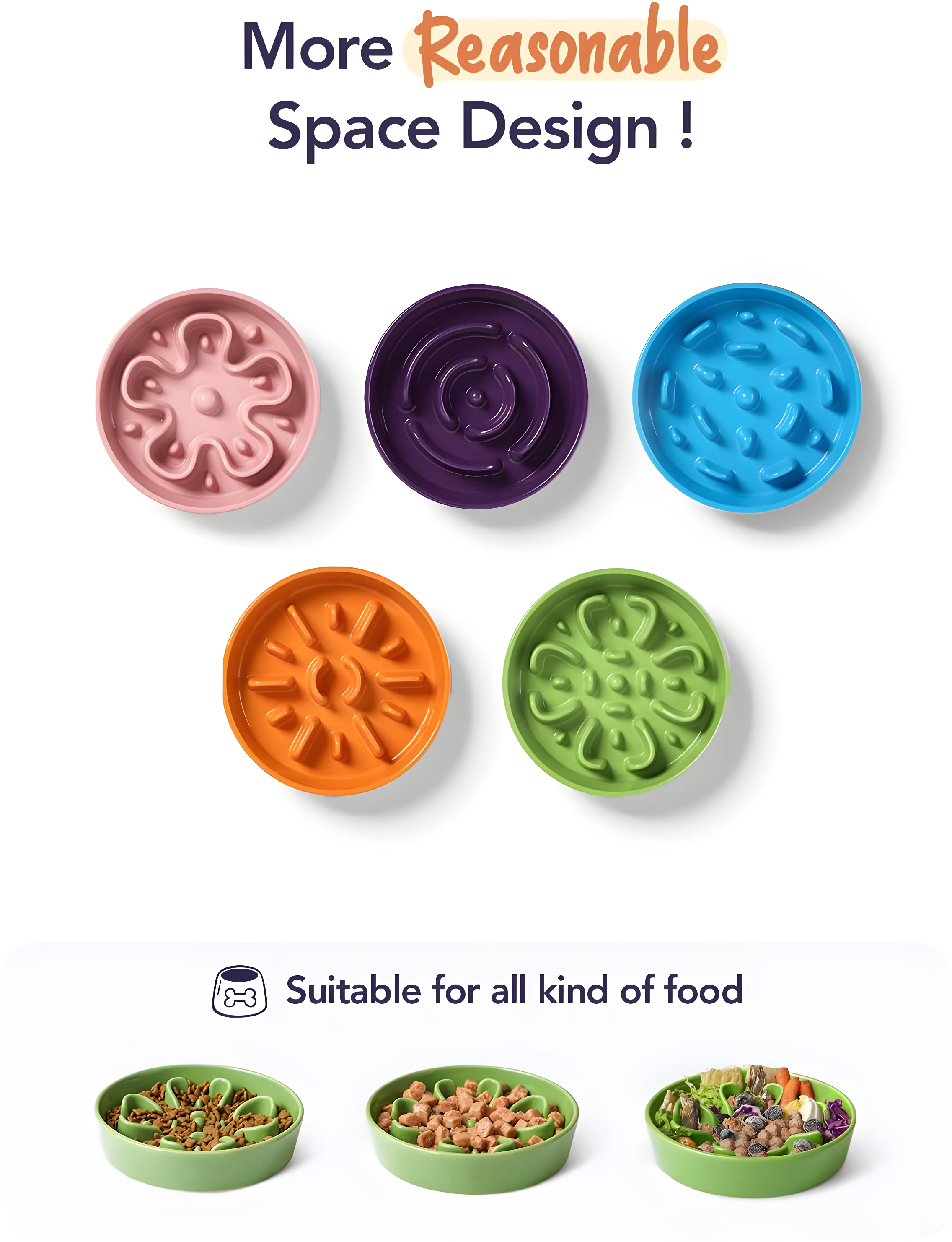 Ceramic Slow Feed Dog Bowls