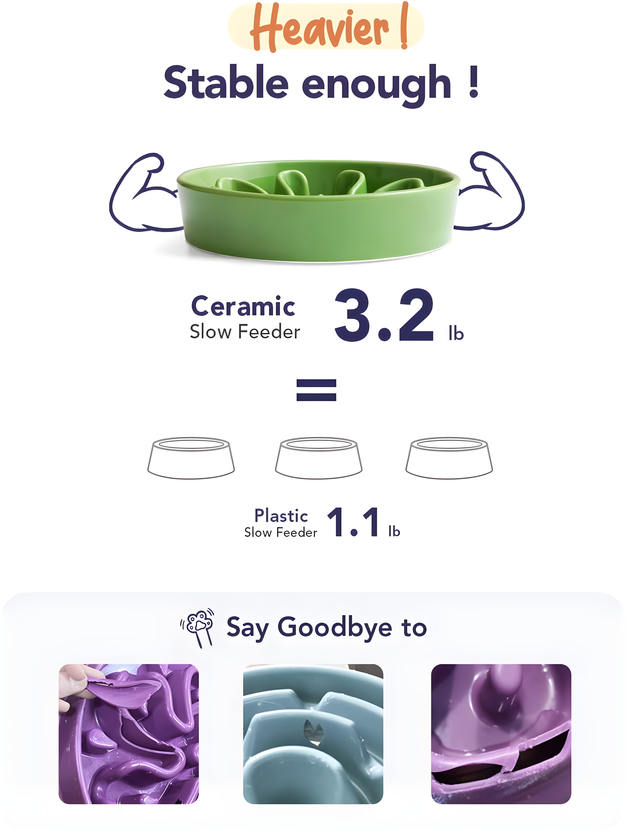 Ceramic Slow Feed Dog Bowls