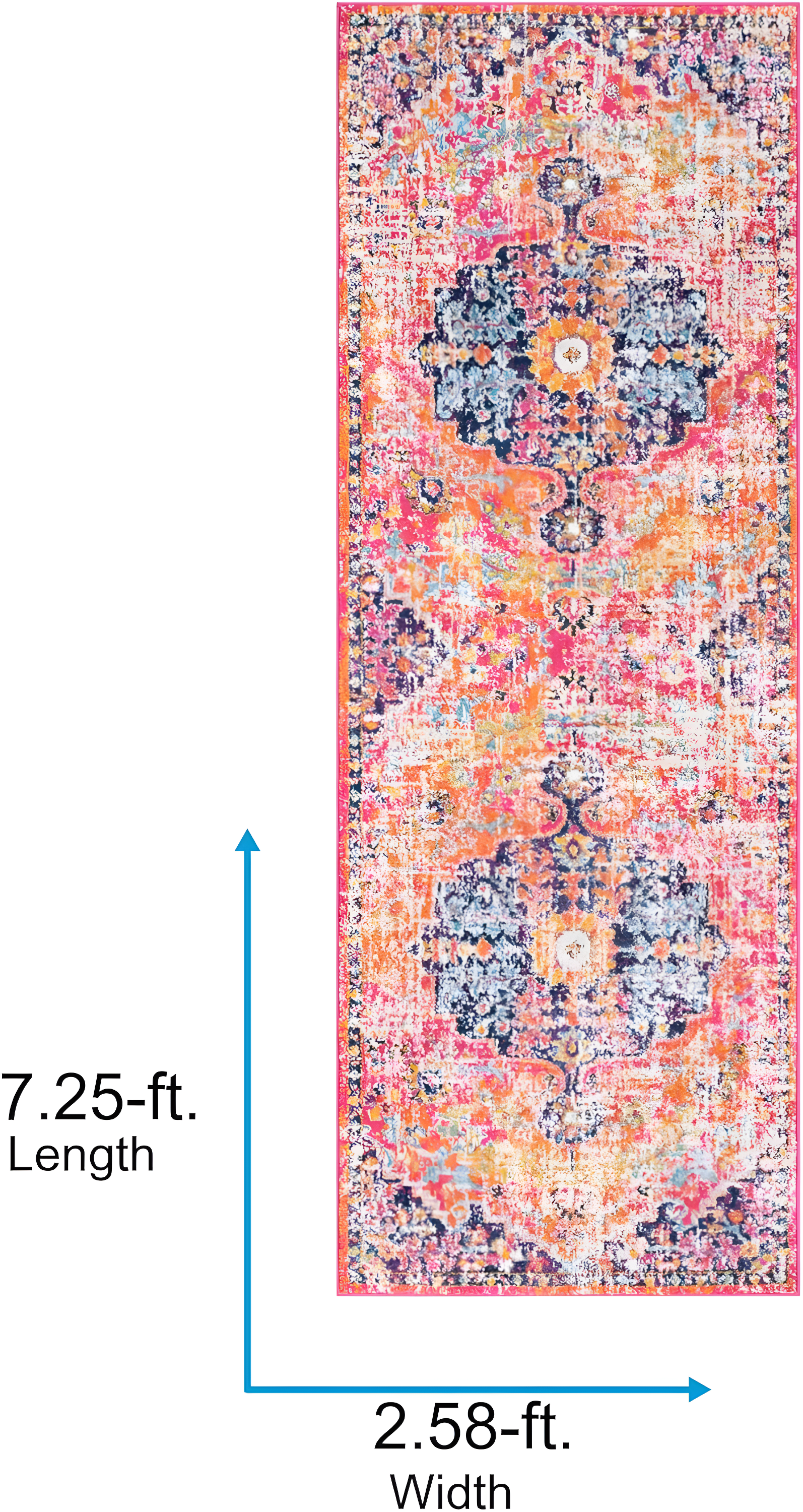 Livabliss Harput Vintage Medallion Runner Area Rug,2'7" x 7'3",Burnt Orange