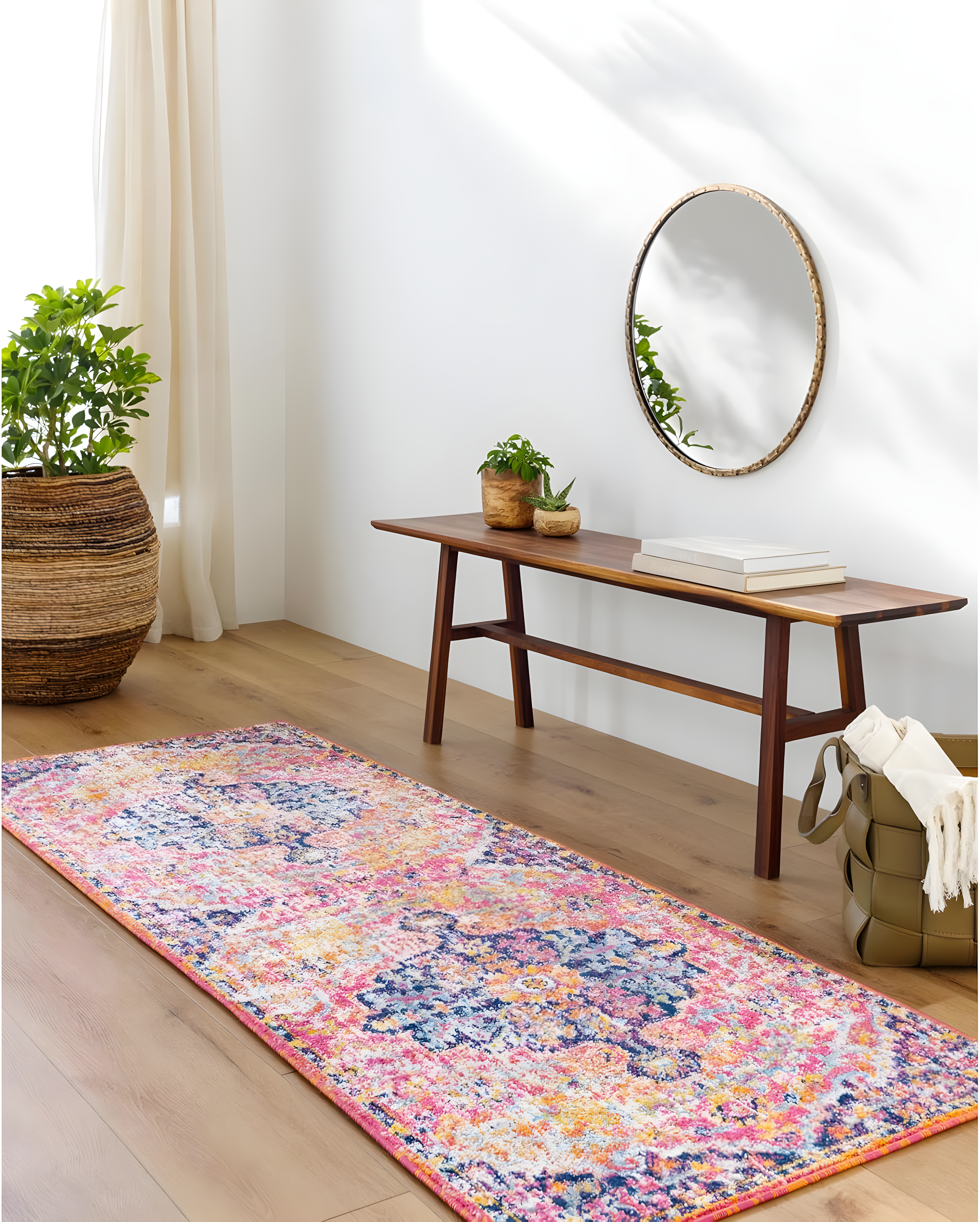 Livabliss Harput Vintage Medallion Runner Area Rug,2'7" x 7'3",Burnt Orange