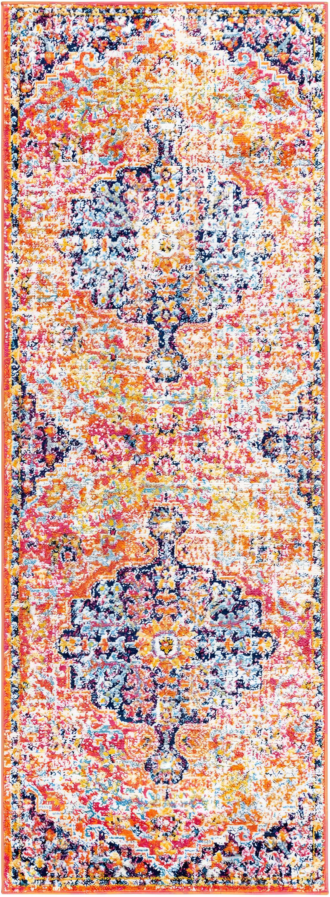 Livabliss Harput Vintage Medallion Runner Area Rug,2'7" x 7'3",Burnt Orange