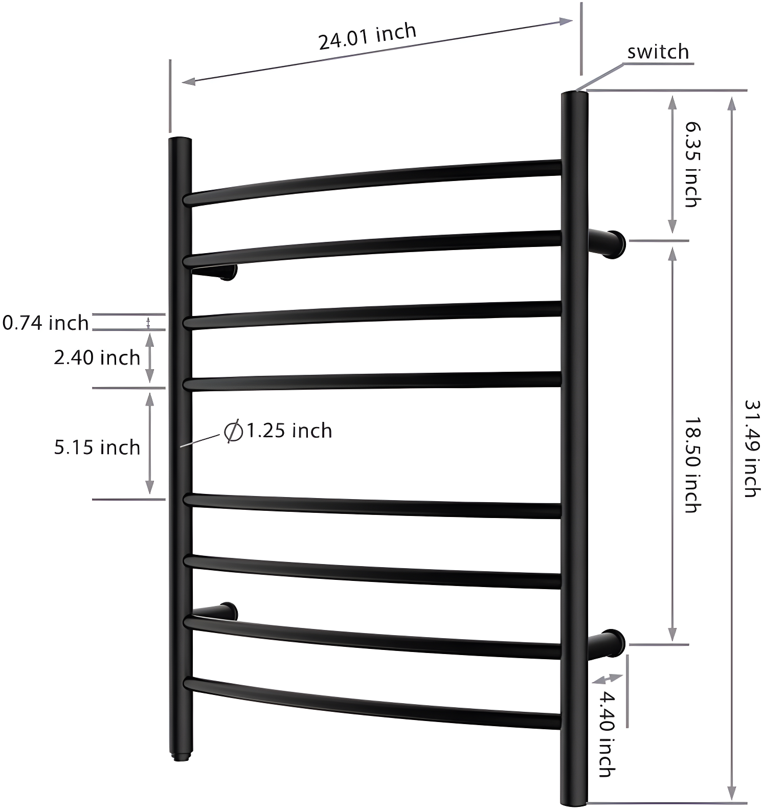 Curved Towel Rail Towel Warmer