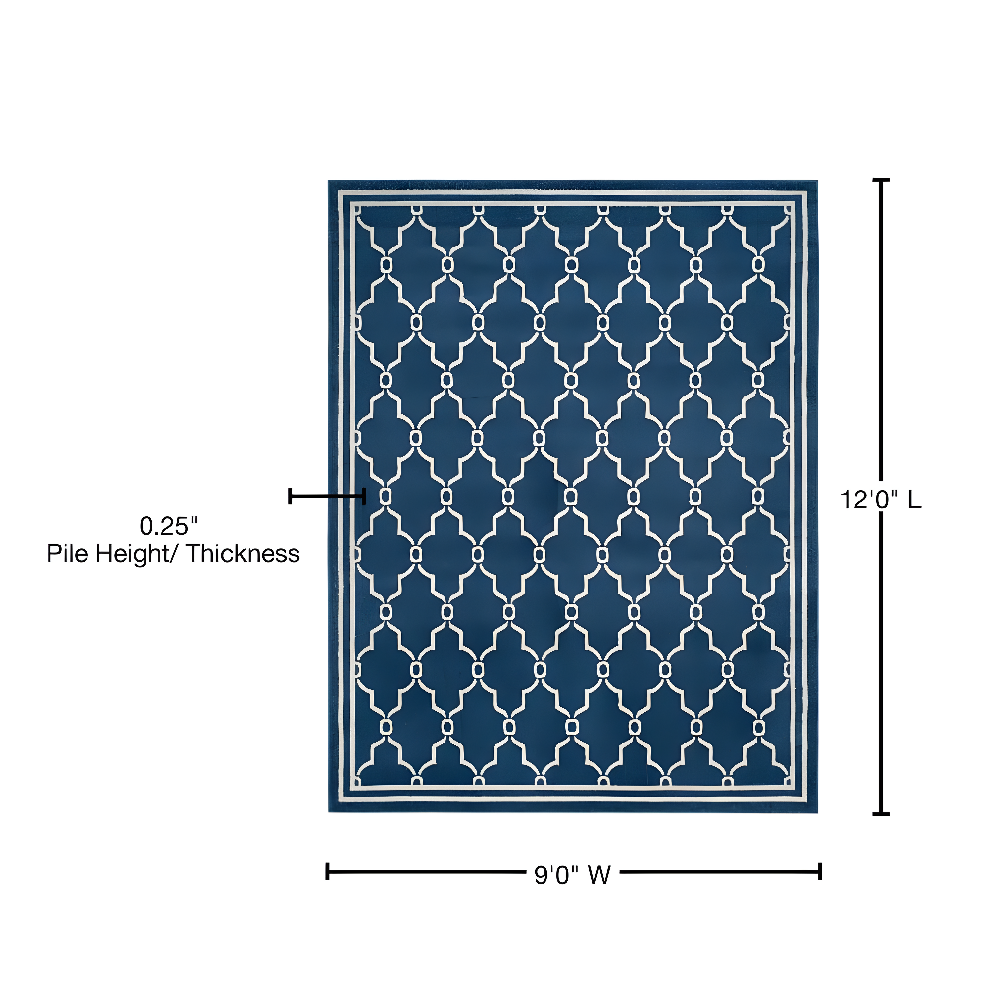 Amherst AMT414 Power Loomed Indoor Area Rug - Navy/Beige - 9'x12' - Safavieh