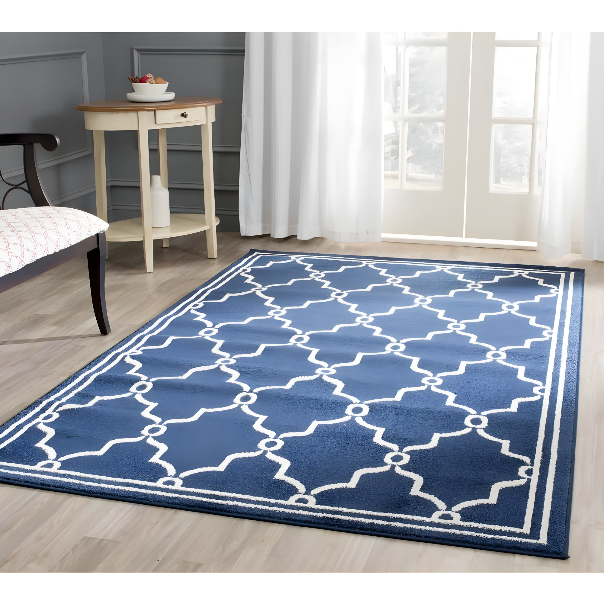 Amherst AMT414 Power Loomed Indoor Area Rug - Navy/Beige - 9'x12' - Safavieh