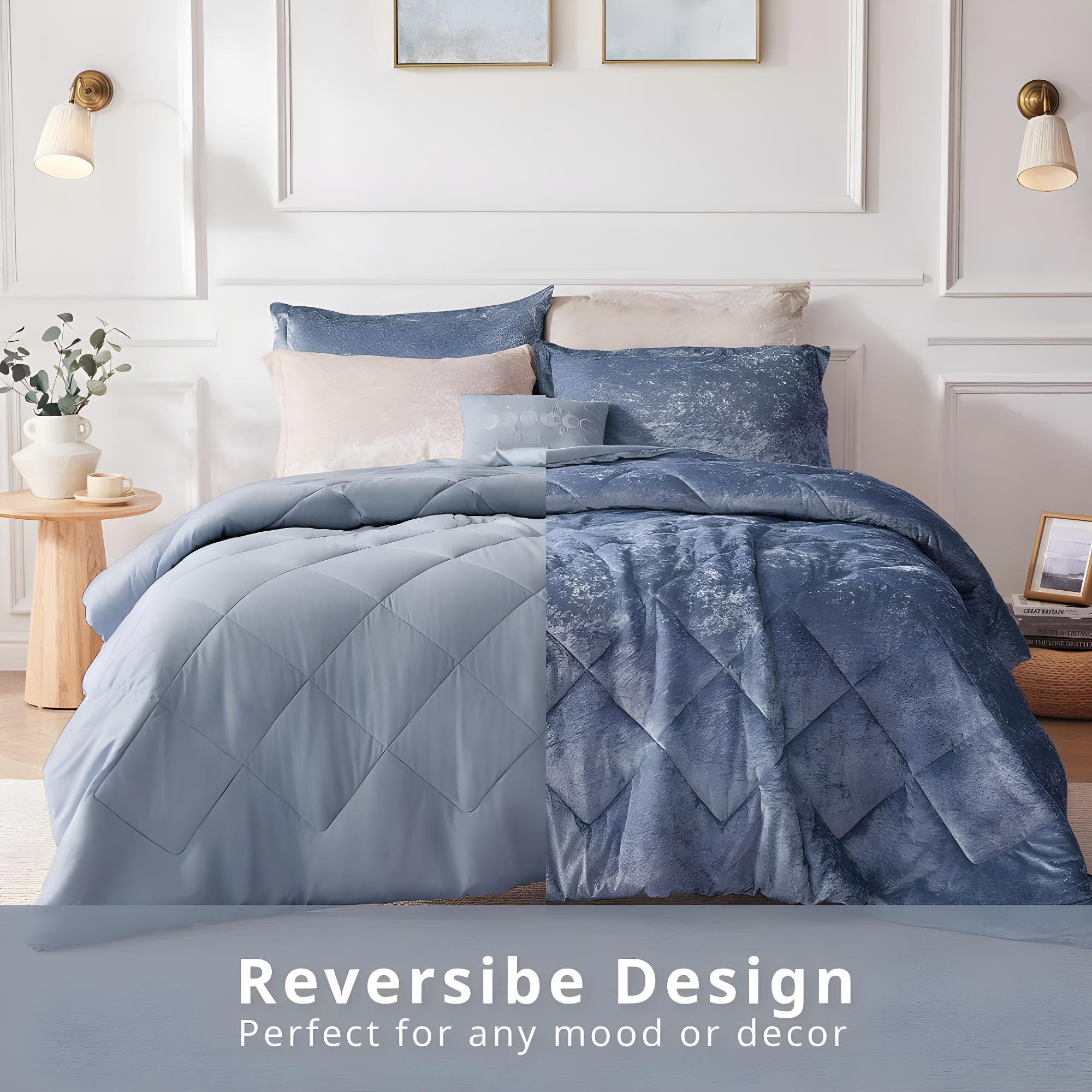 Felicia Crushed Velvet Comforter Set with Throw Pillow