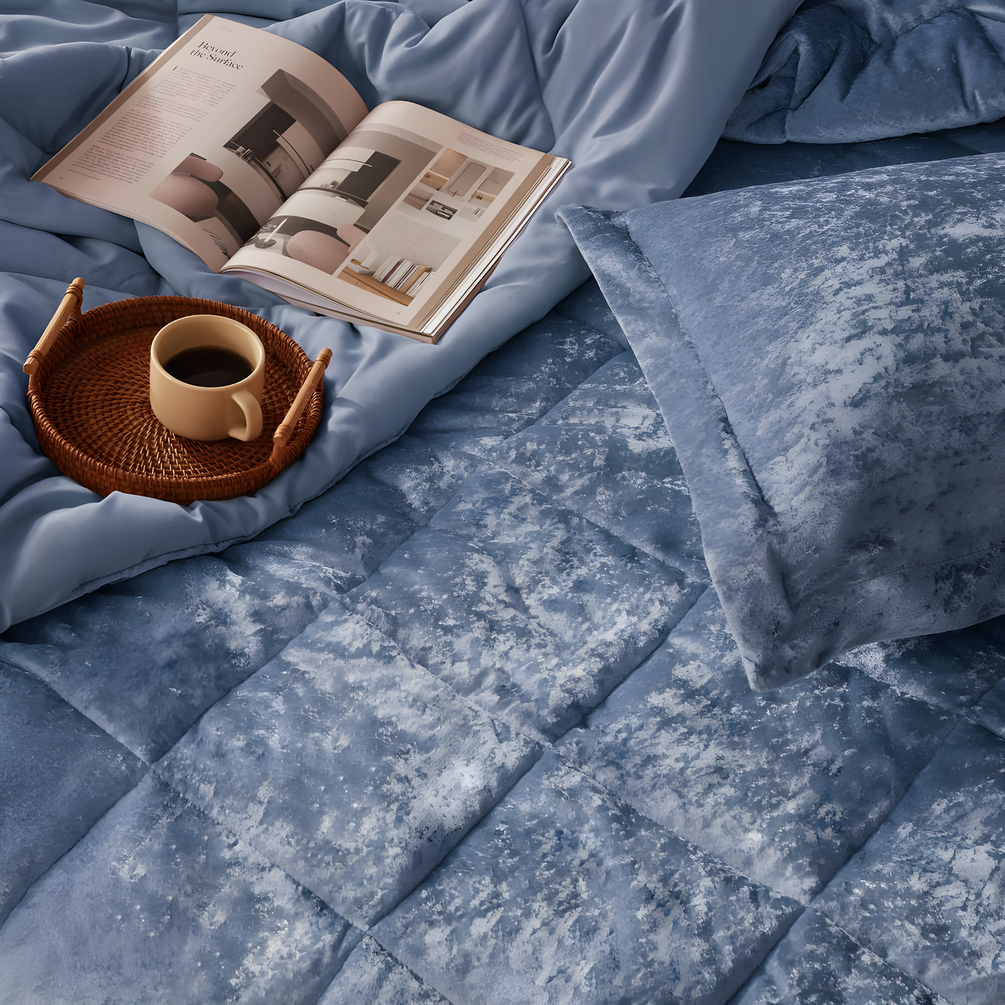 Felicia Crushed Velvet Comforter Set with Throw Pillow