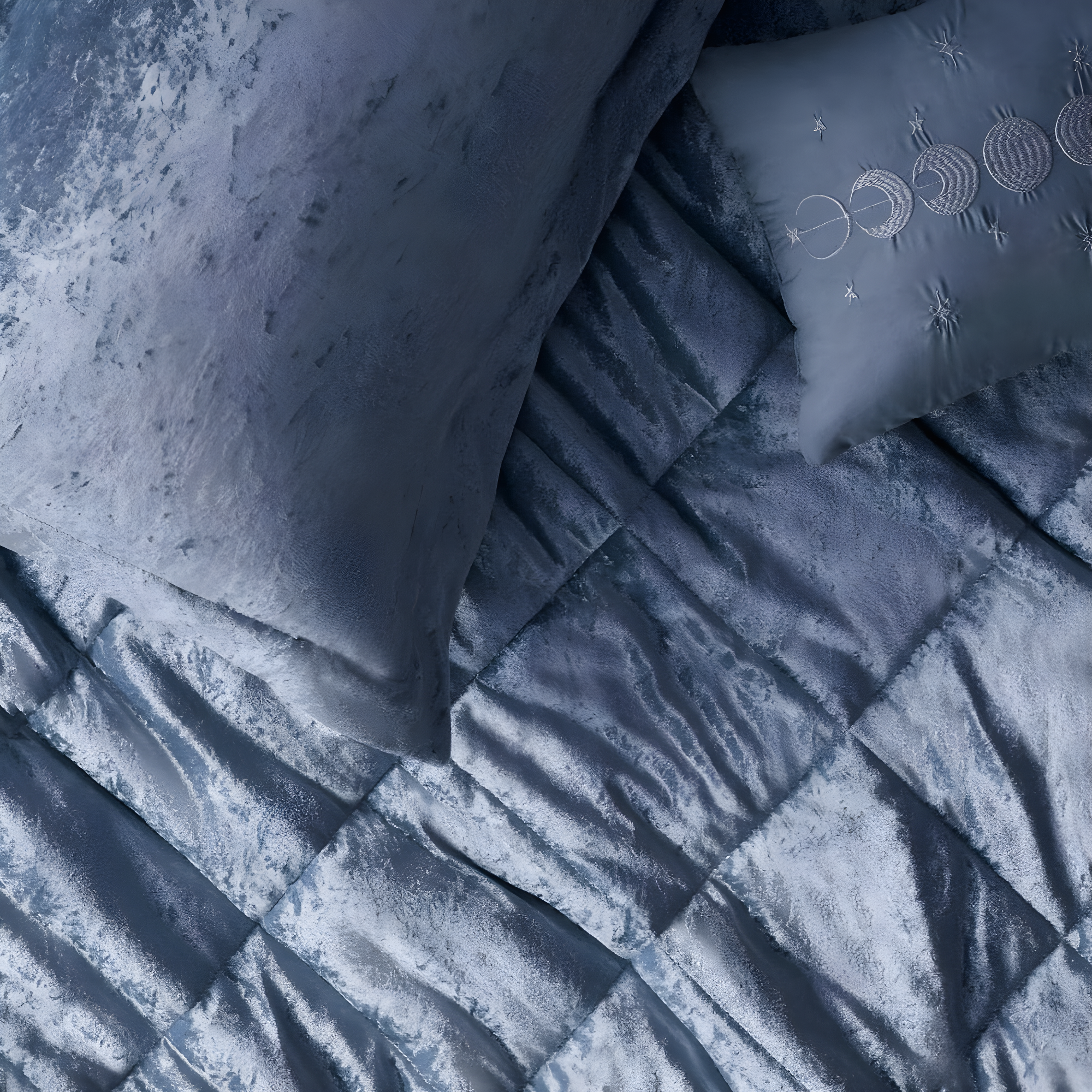 Felicia Crushed Velvet Comforter Set with Throw Pillow